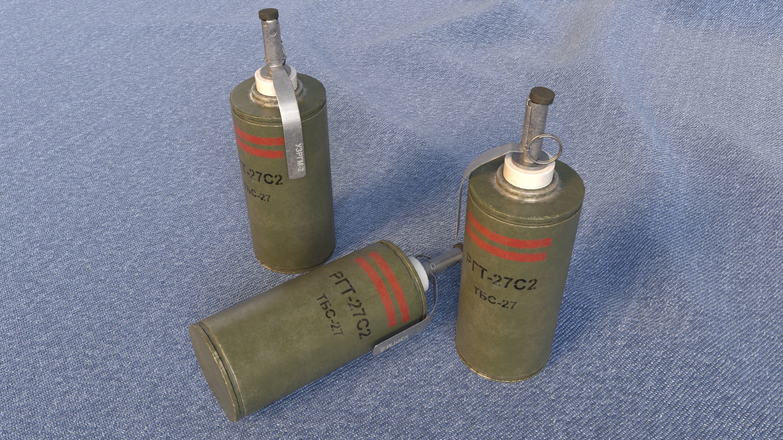 RGT-27S Ukrainian thermobaric grenades Low-poly 3D model_3