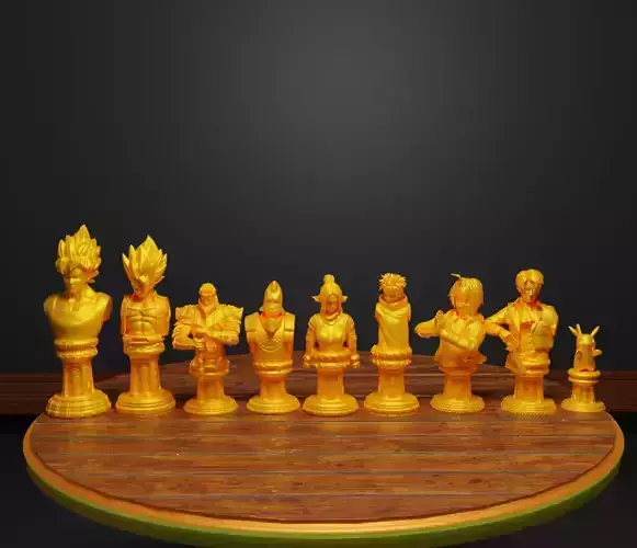 Anime Figure Chess Set Anime Character Chess Pieces  3D print model