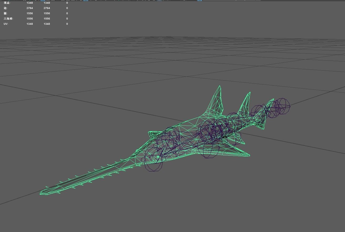 Knifetoothsawfish Low-poly 3D model_2