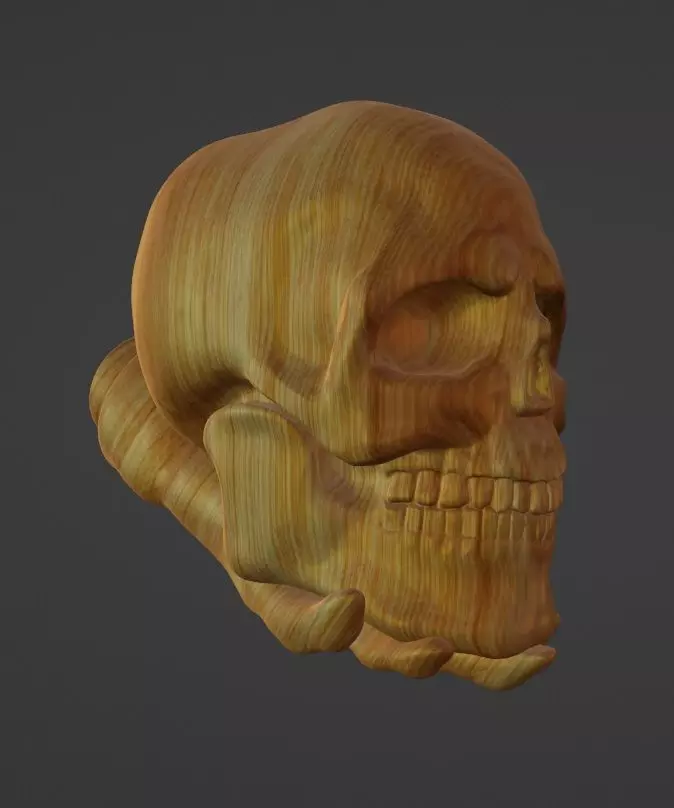 Pipe smoking skull 3D print model