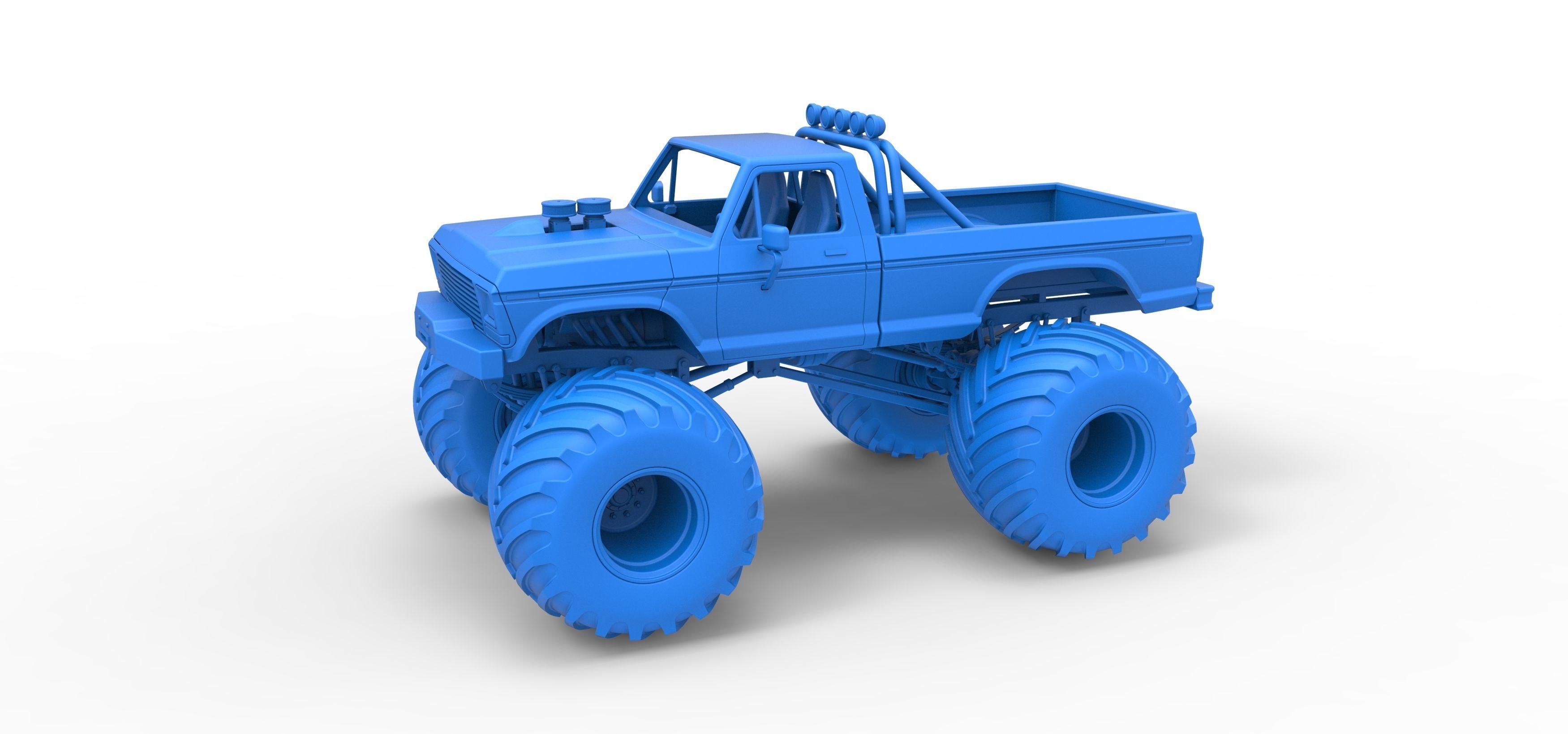 Vintage Monster Truck Scale 1 to 25 3D print model_18
