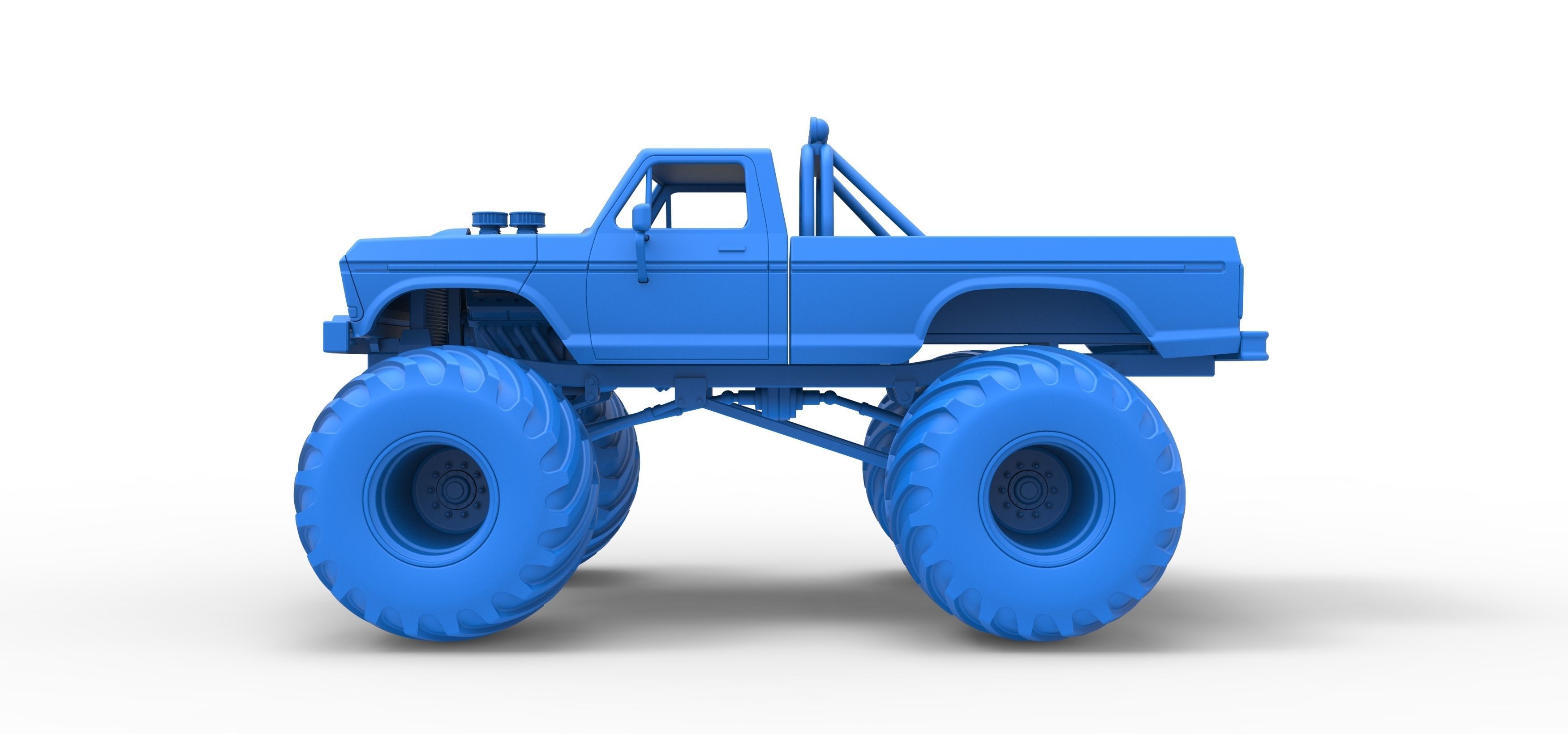 Vintage Monster Truck Scale 1 to 25 3D print model_26