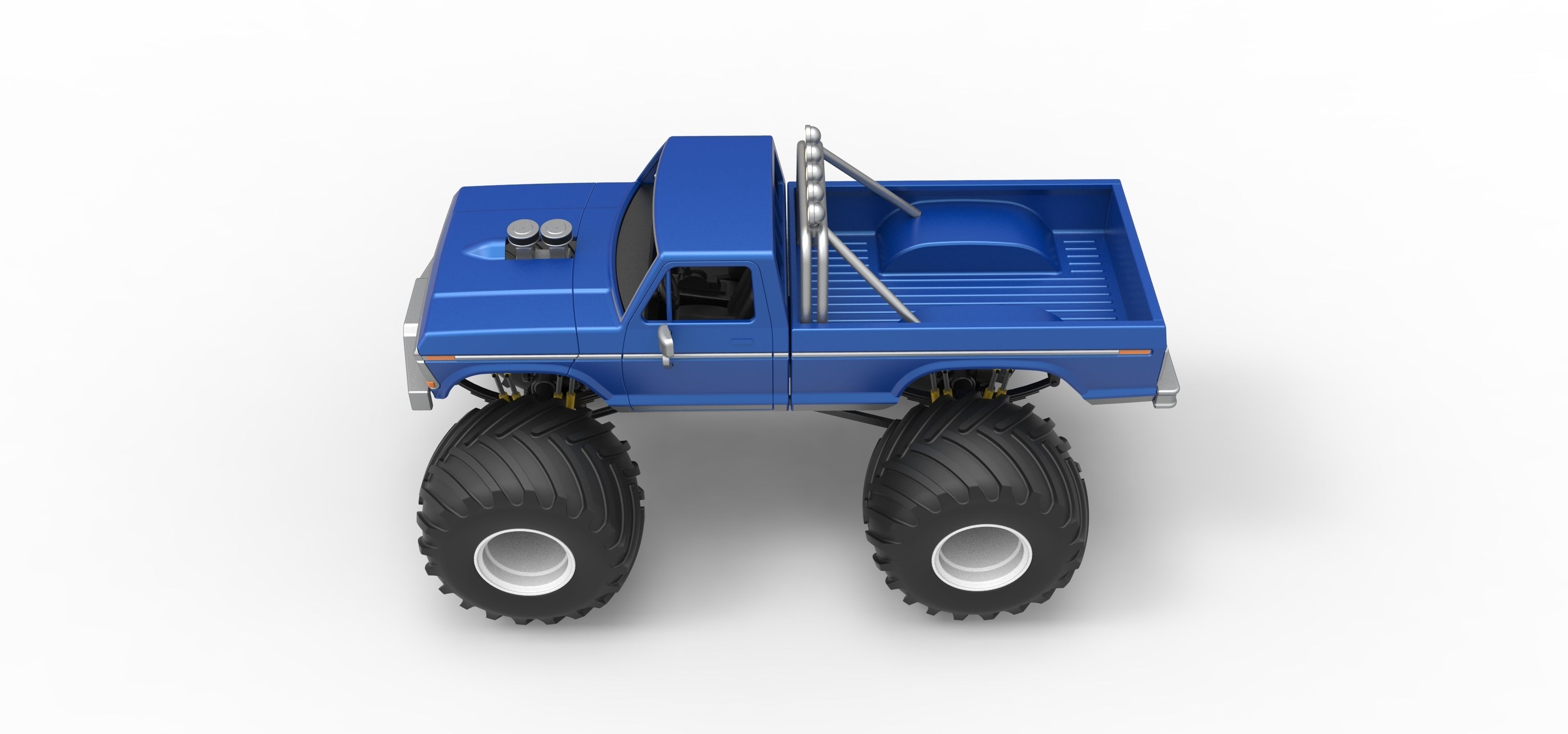 Vintage Monster Truck Scale 1 to 25 3D print model_10