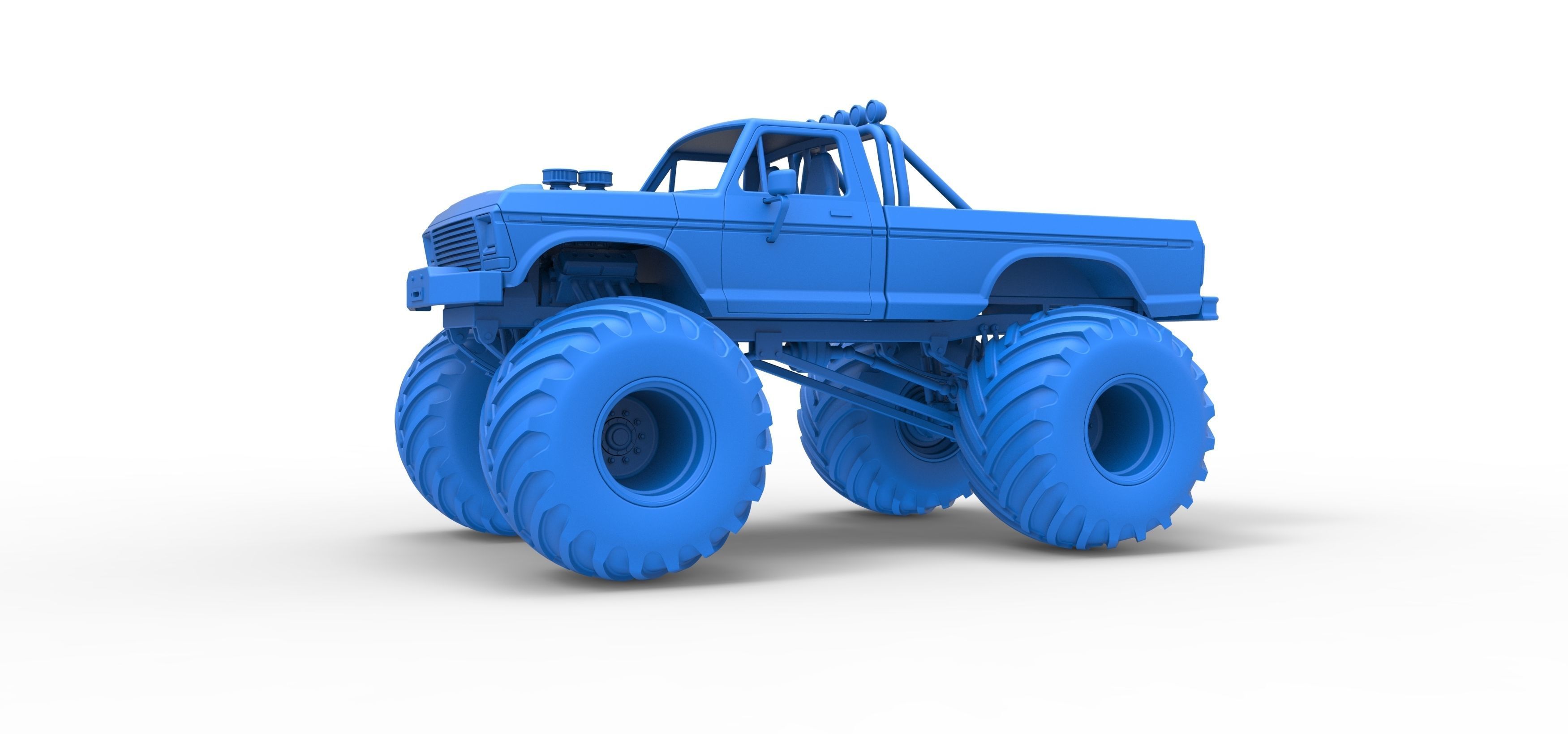 Vintage Monster Truck Scale 1 to 25 3D print model_19