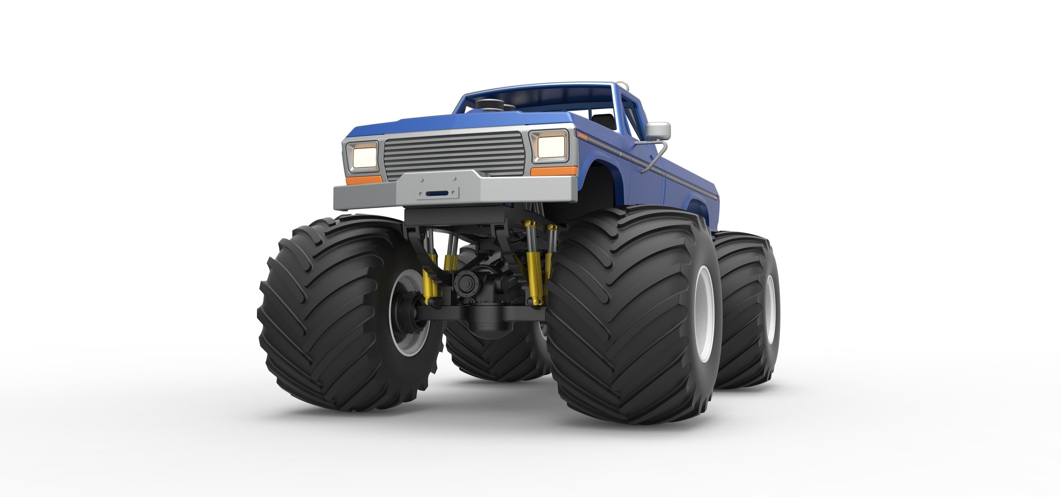 Vintage Monster Truck Scale 1 to 25 3D print model_6