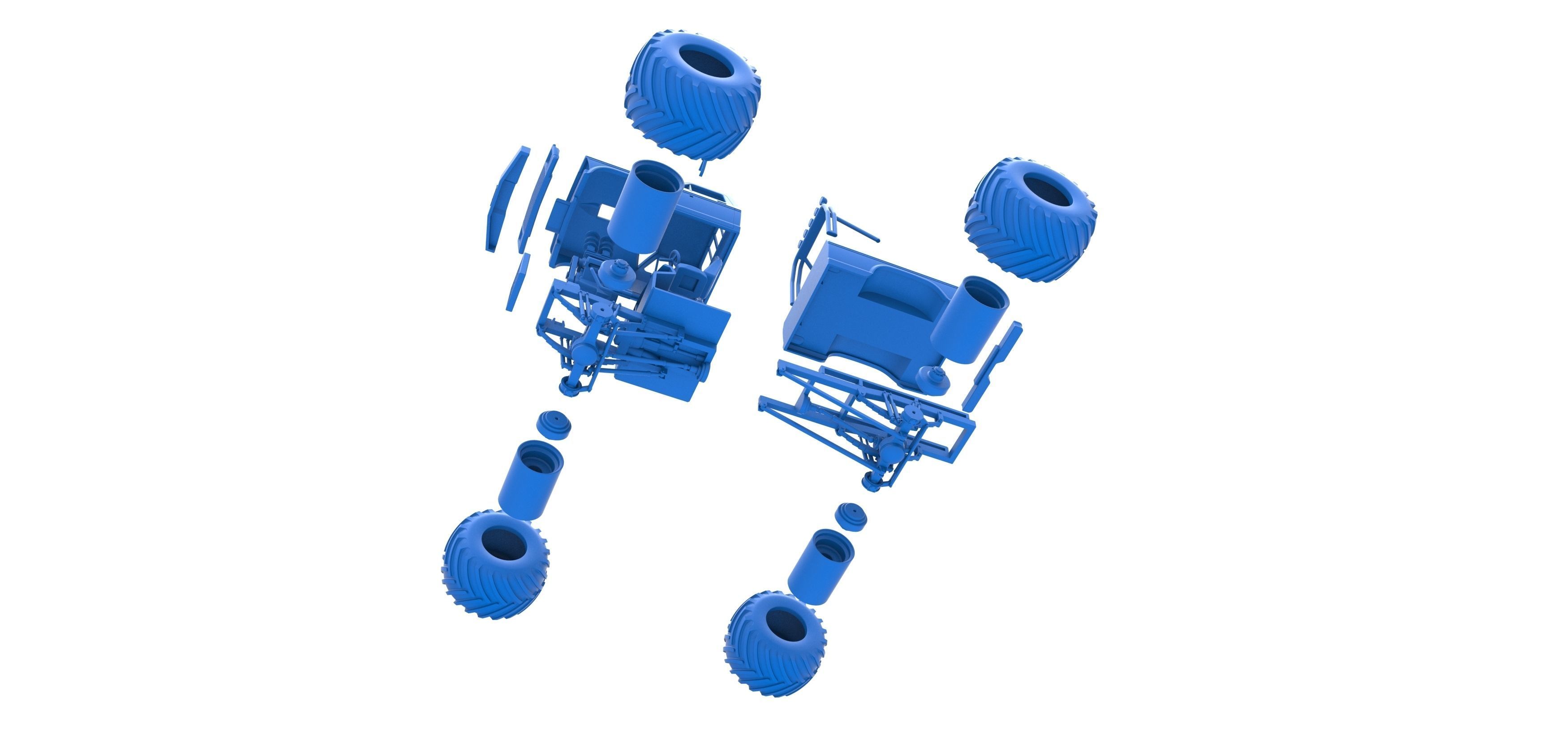 Vintage Monster Truck Scale 1 to 25 3D print model_37