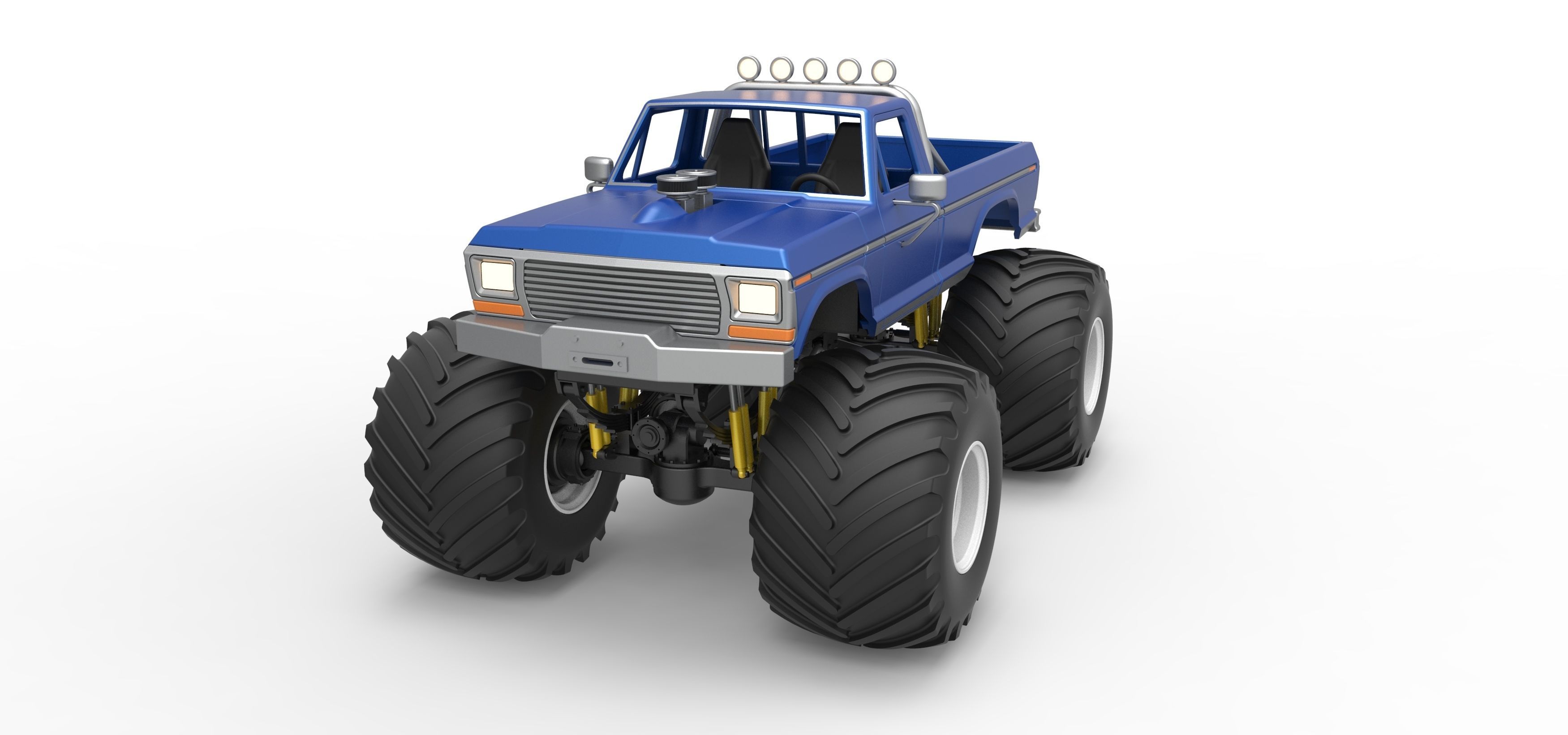 Vintage Monster Truck Scale 1 to 25 3D print model_5