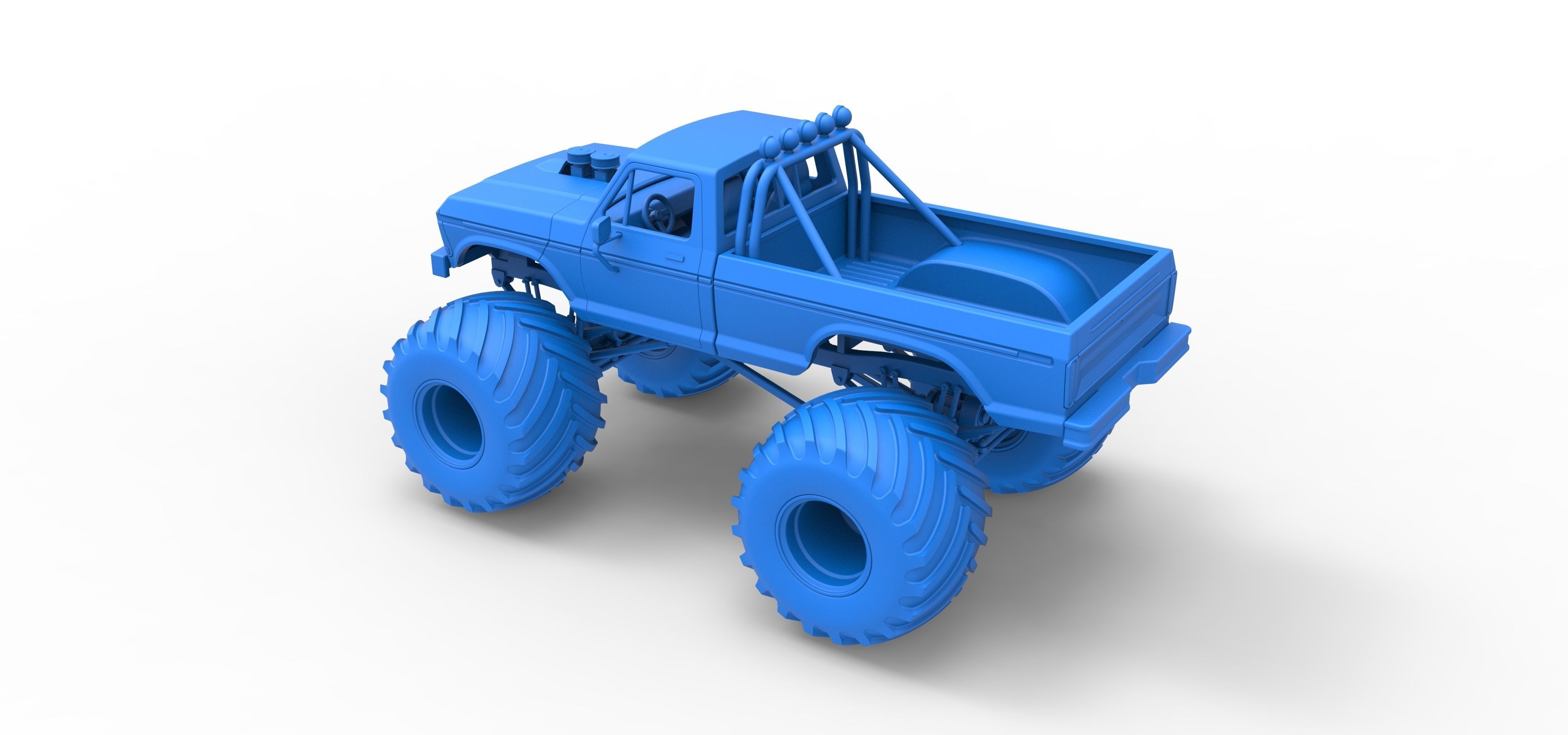 Vintage Monster Truck Scale 1 to 25 3D print model_29