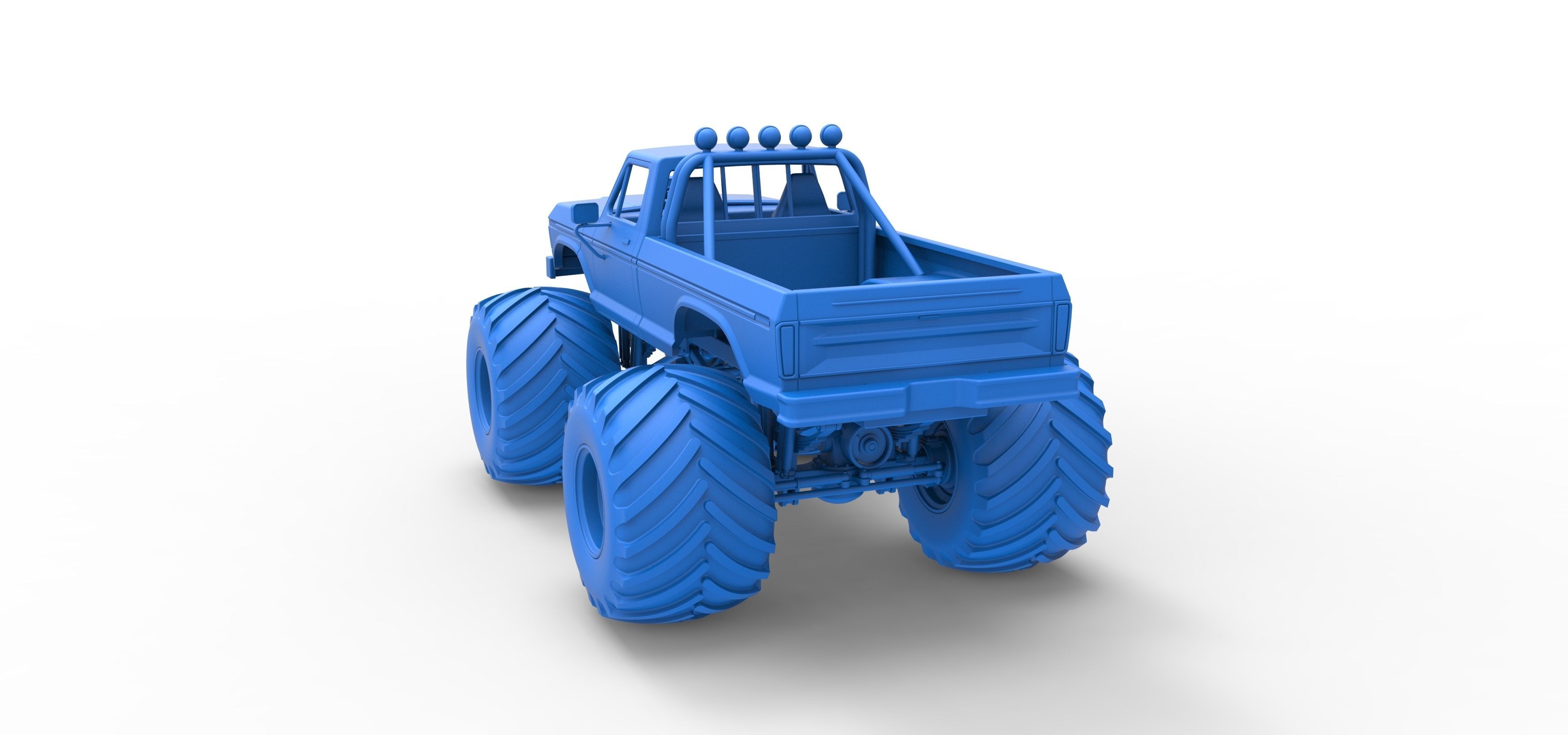 Vintage Monster Truck Scale 1 to 25 3D print model_31