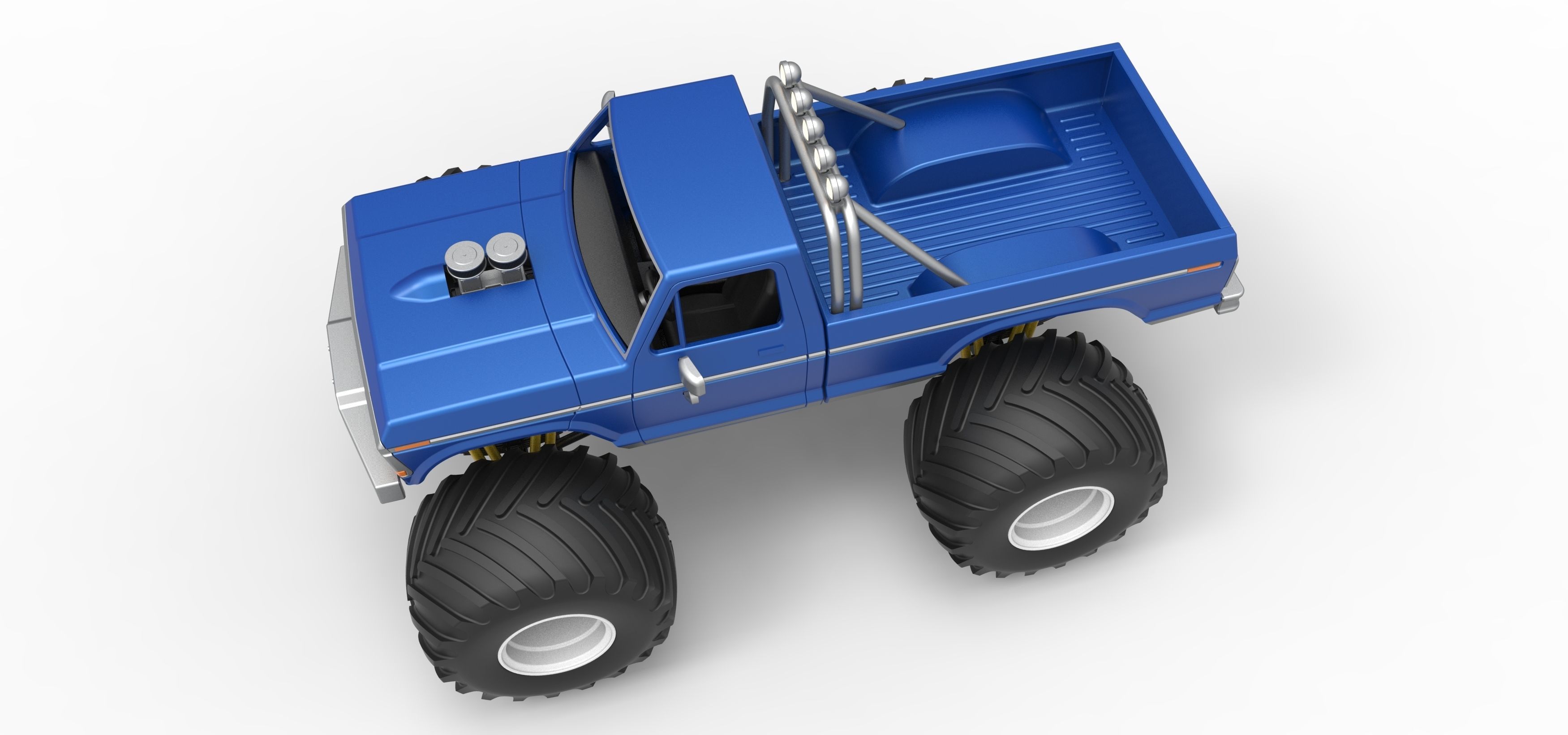 Vintage Monster Truck Scale 1 to 25 3D print model_2