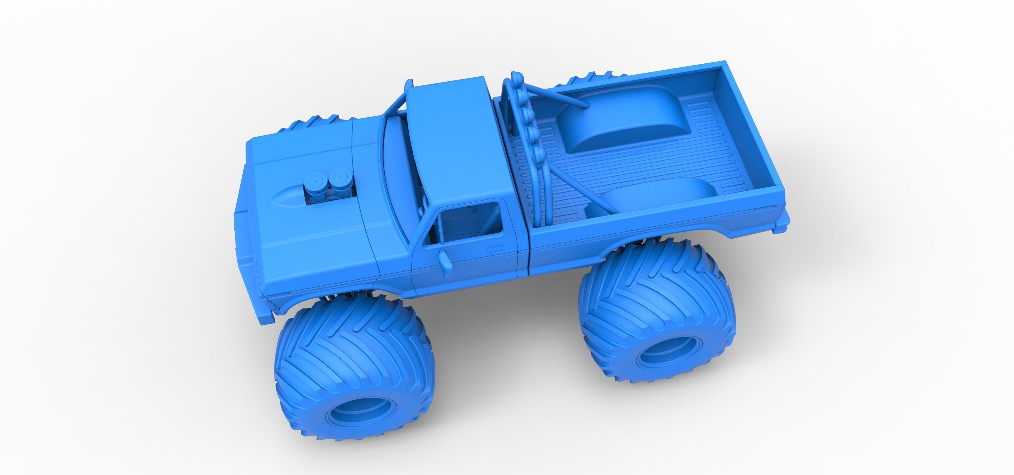 Vintage Monster Truck Scale 1 to 25 3D print model_21