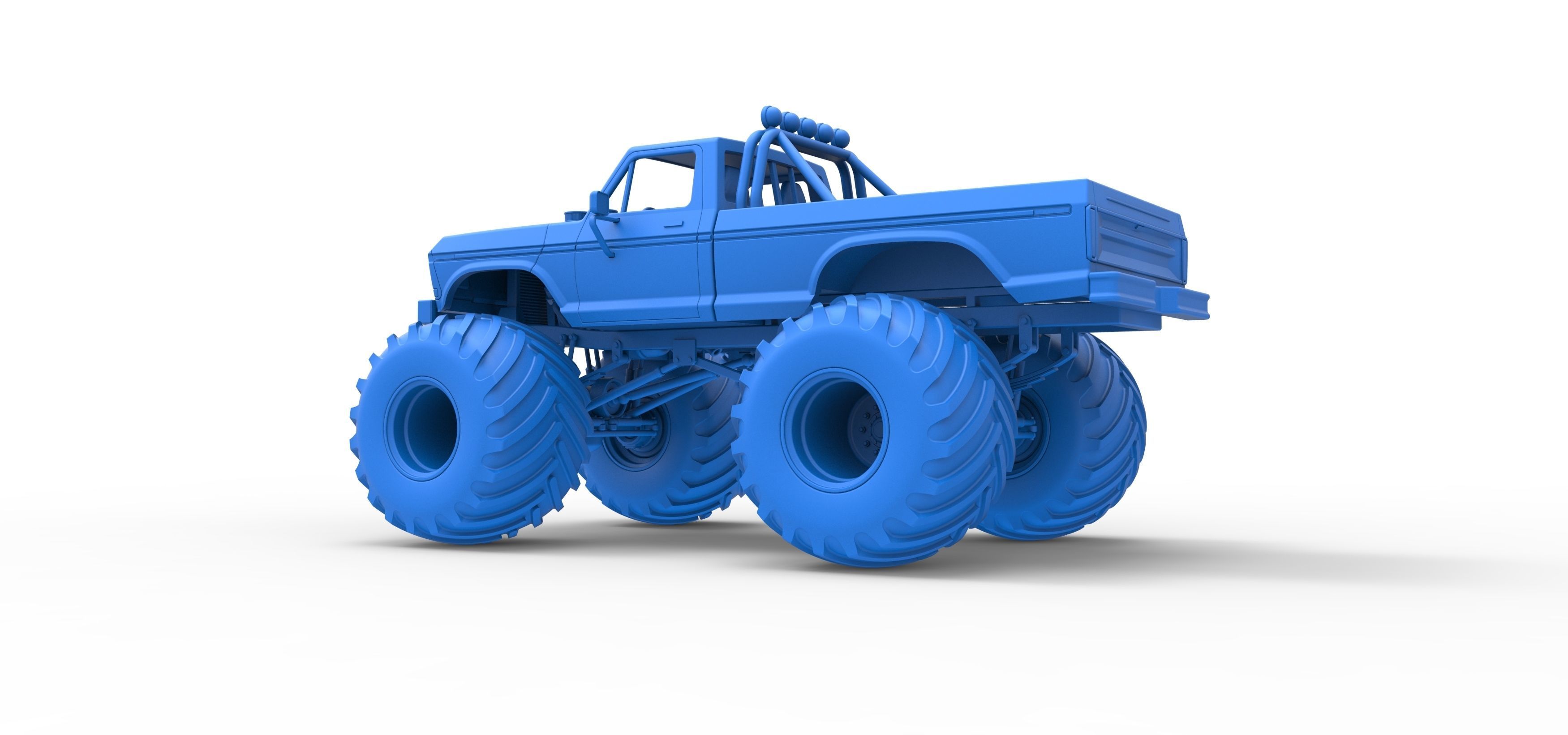 Vintage Monster Truck Scale 1 to 25 3D print model_30