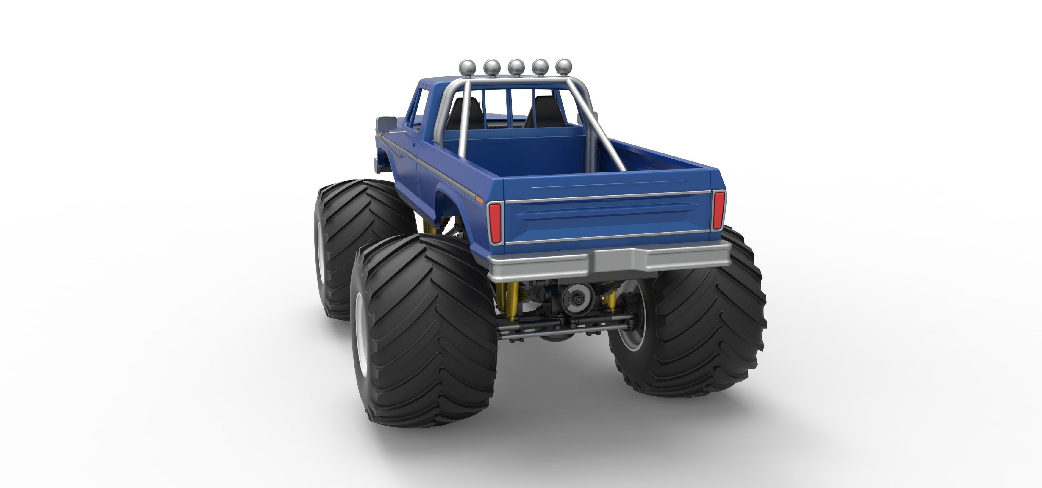 Vintage Monster Truck Scale 1 to 25 3D print model_14