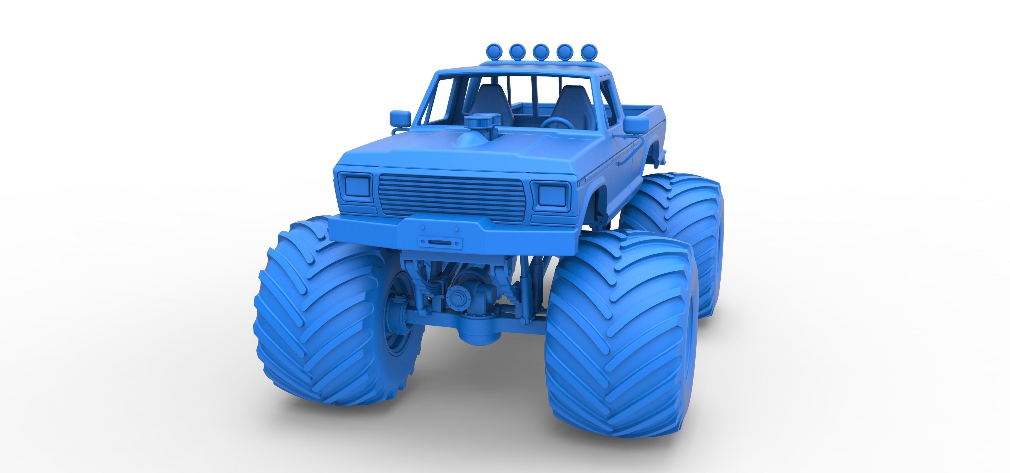 Vintage Monster Truck Scale 1 to 25 3D print model_22