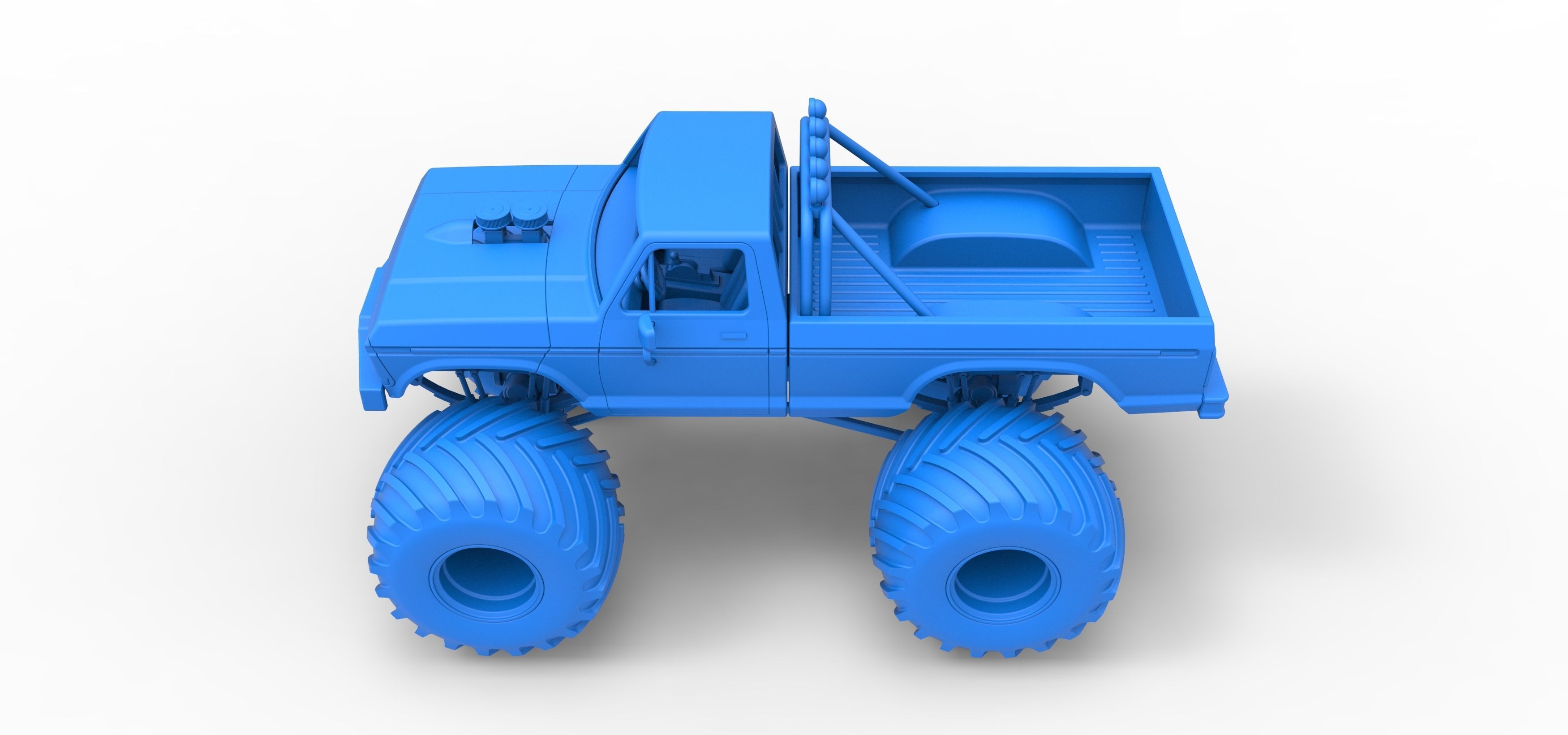 Vintage Monster Truck Scale 1 to 25 3D print model_27