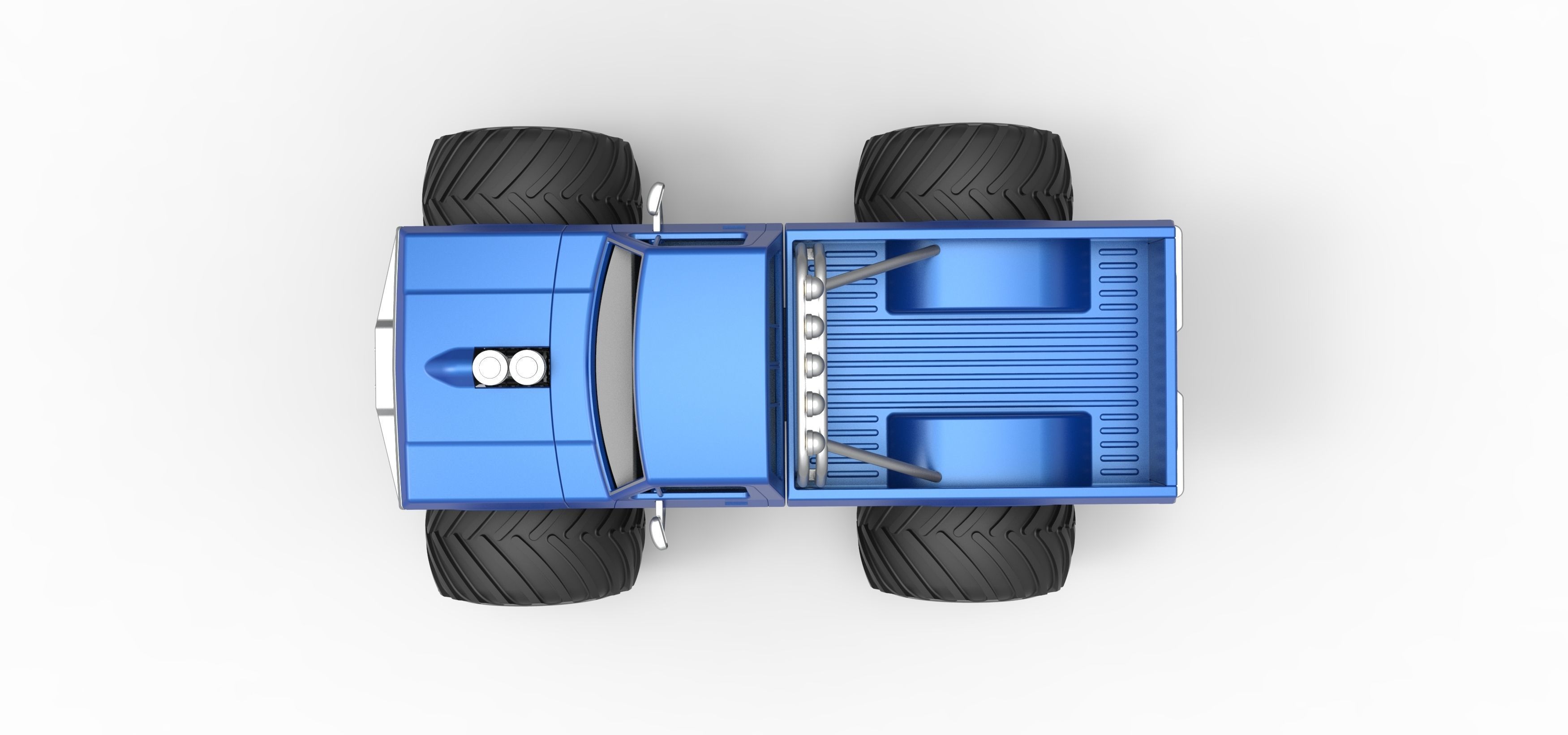 Vintage Monster Truck Scale 1 to 25 3D print model_11