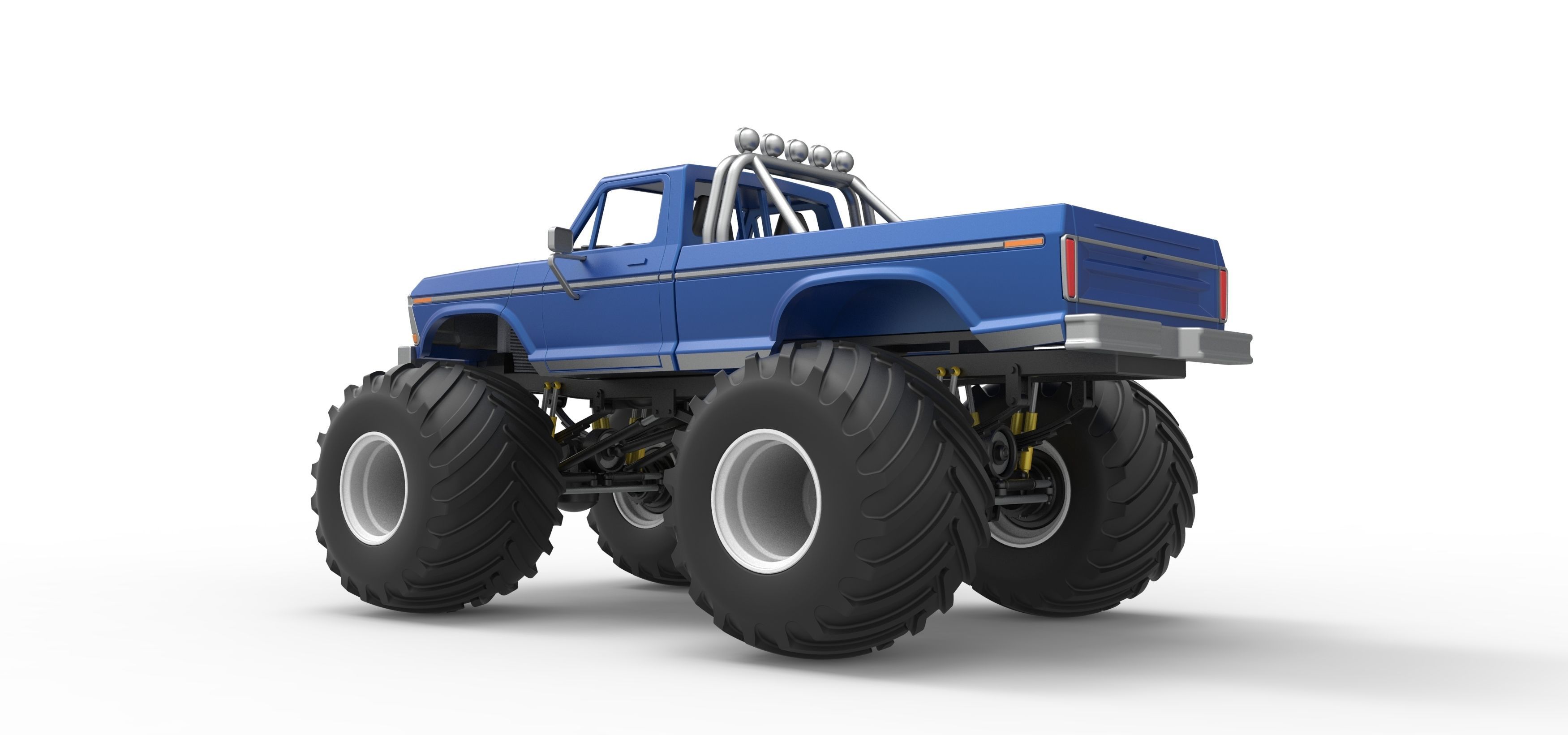 Vintage Monster Truck Scale 1 to 25 3D print model_13
