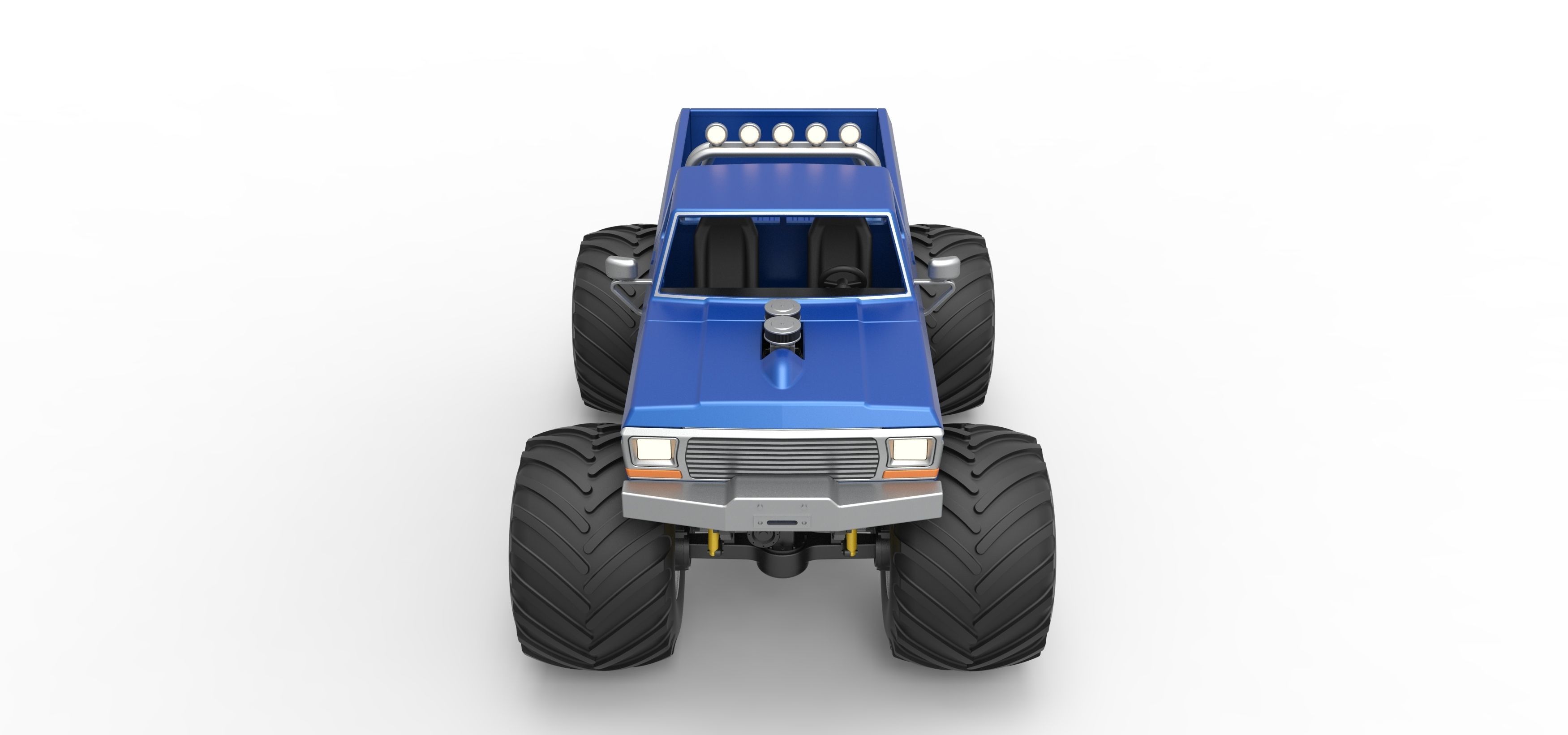 Vintage Monster Truck Scale 1 to 25 3D print model_8