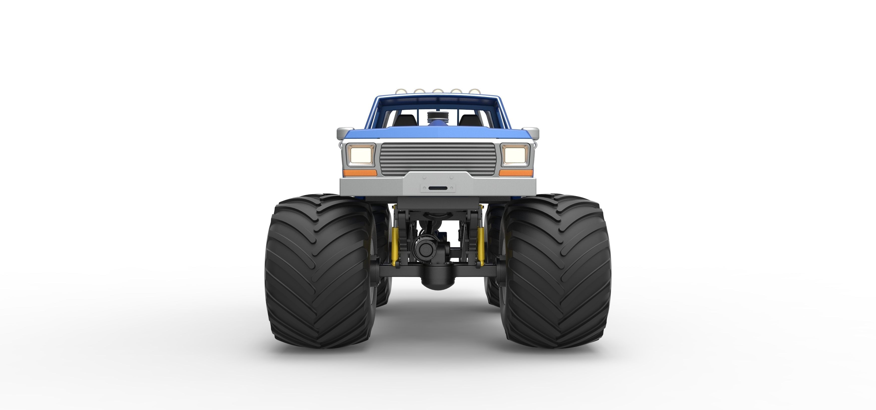Vintage Monster Truck Scale 1 to 25 3D print model_7