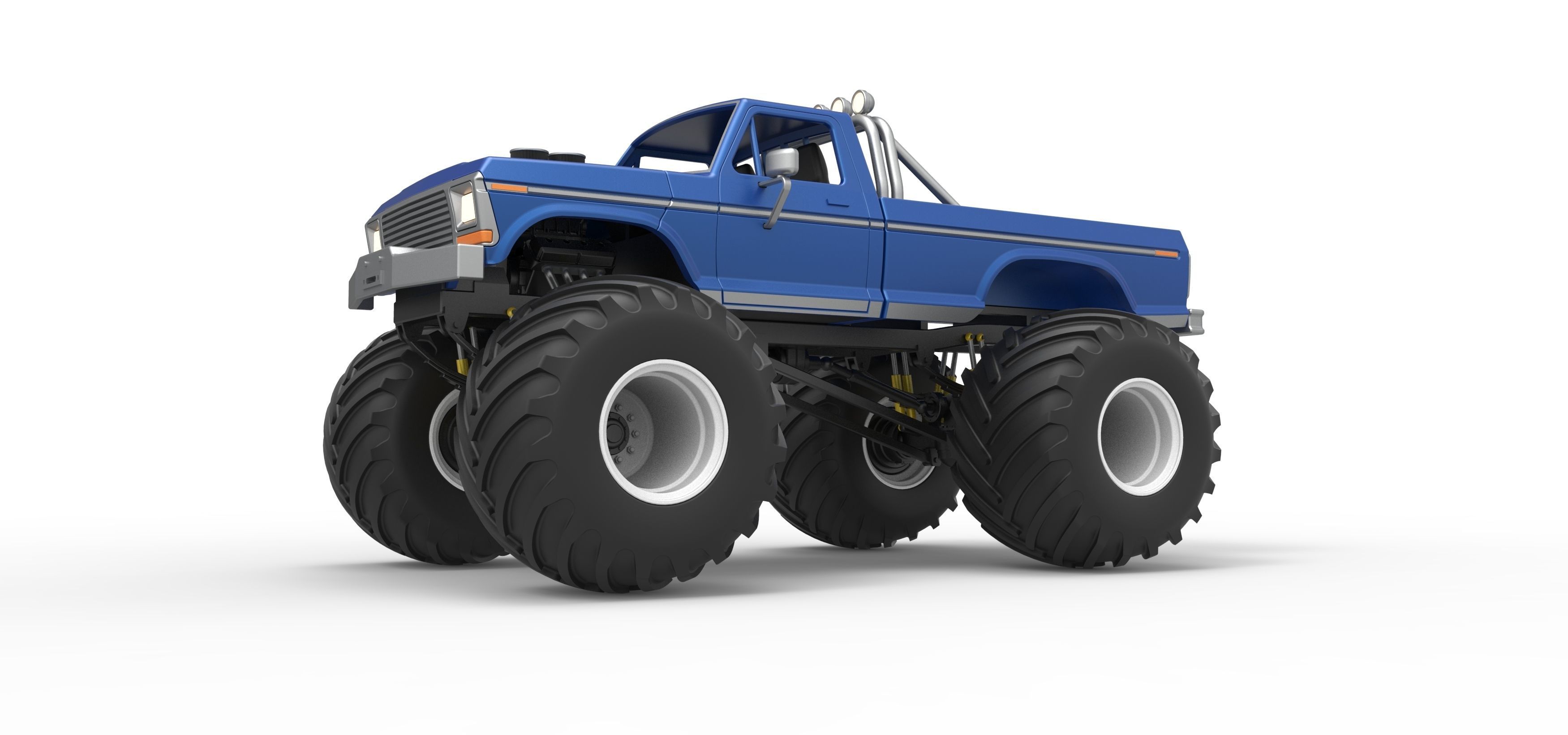 Vintage Monster Truck Scale 1 to 25 3D print model_3
