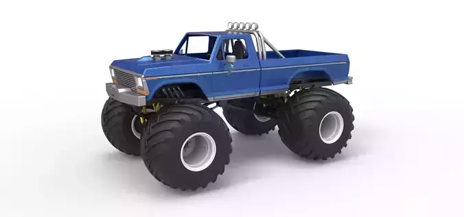 Vintage Monster Truck Scale 1 to 25 3D print model
