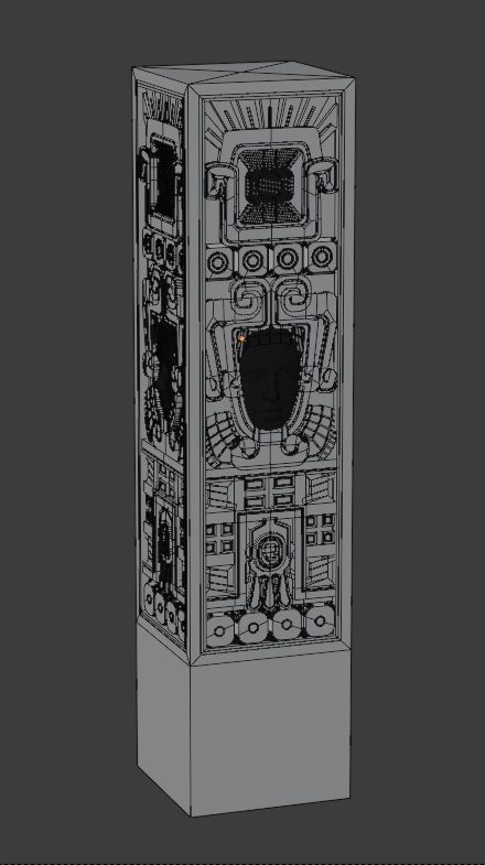 Decoration old pillar 3D print model_3