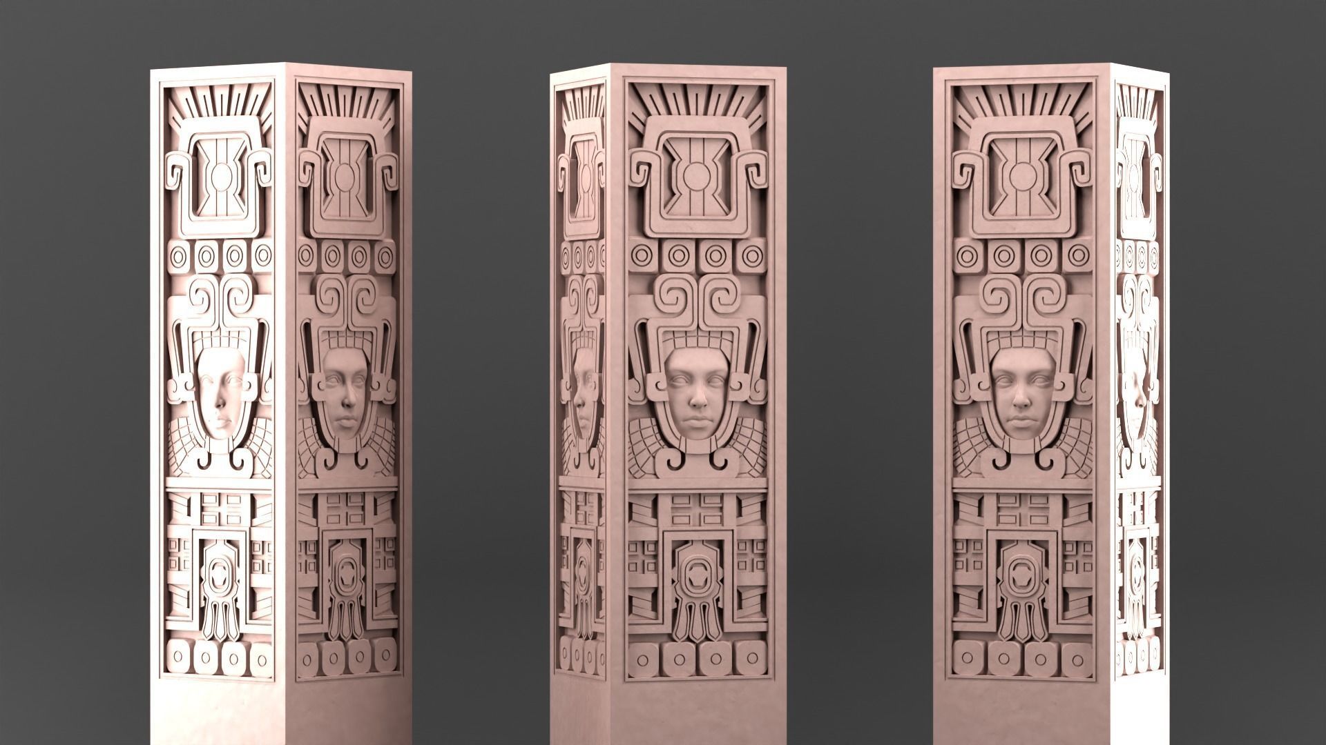 Decoration old pillar 3D print model_9