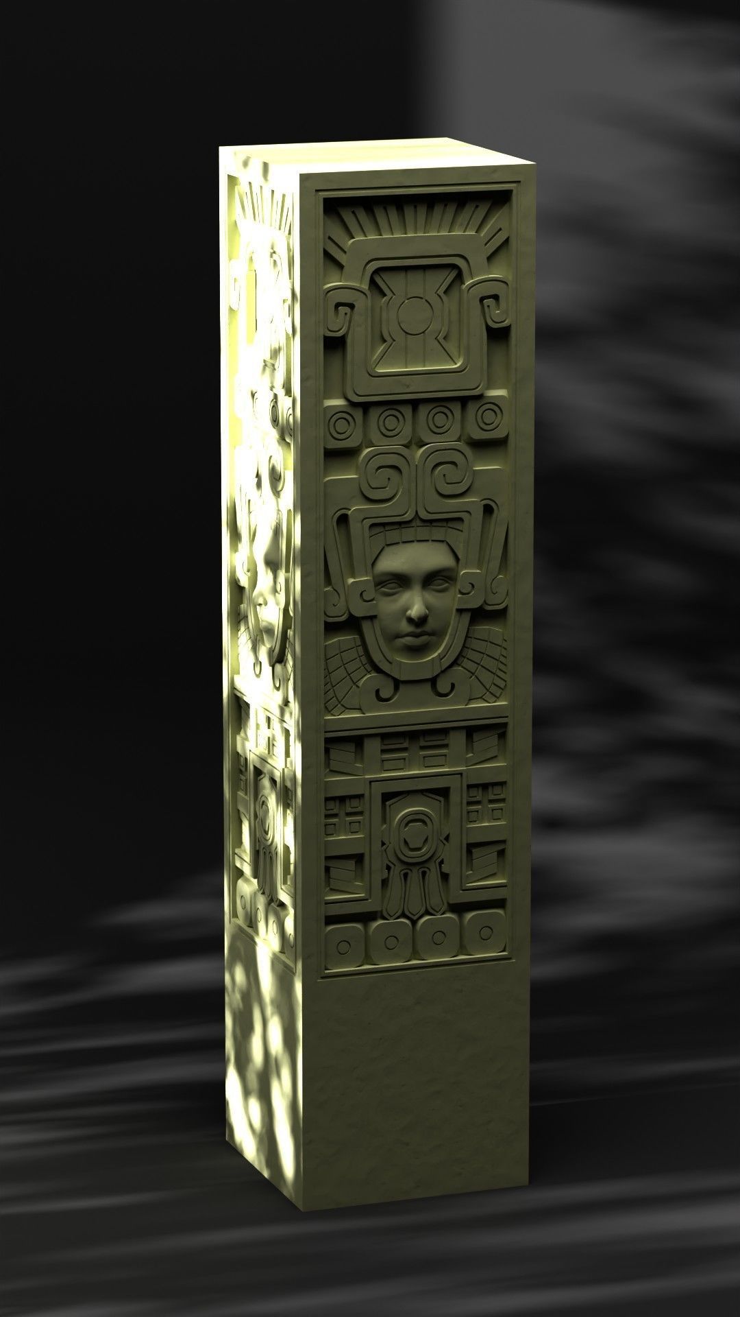 Decoration old pillar 3D print model_11