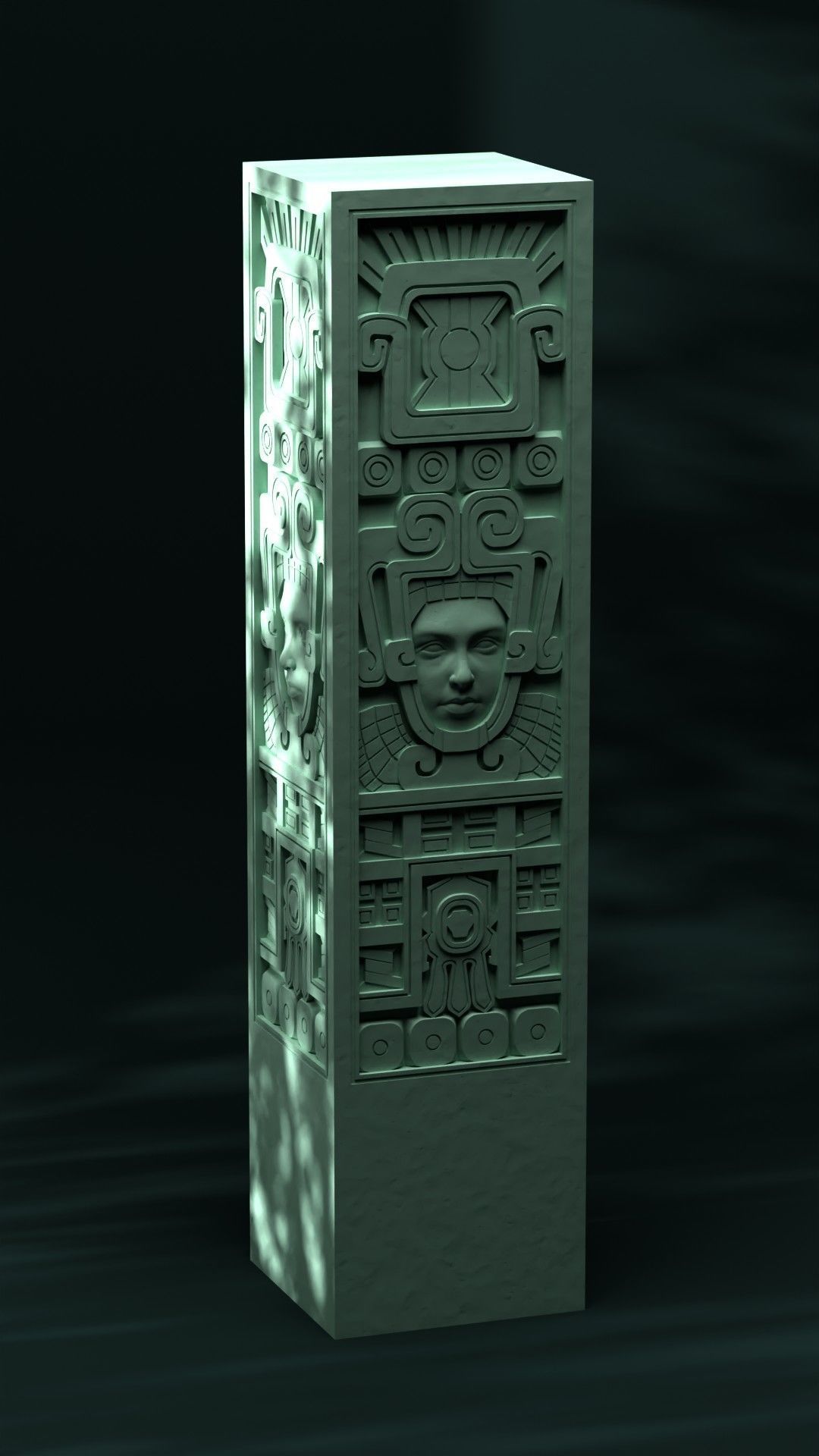 Decoration old pillar 3D print model_12