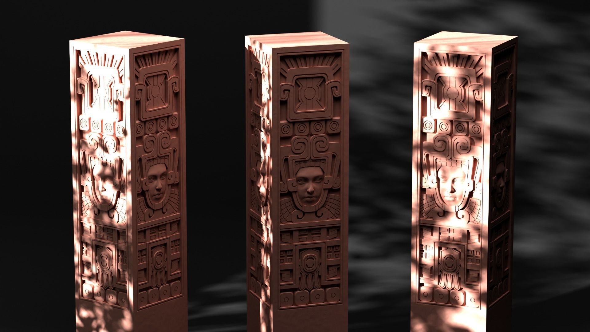 Decoration old pillar 3D print model_1
