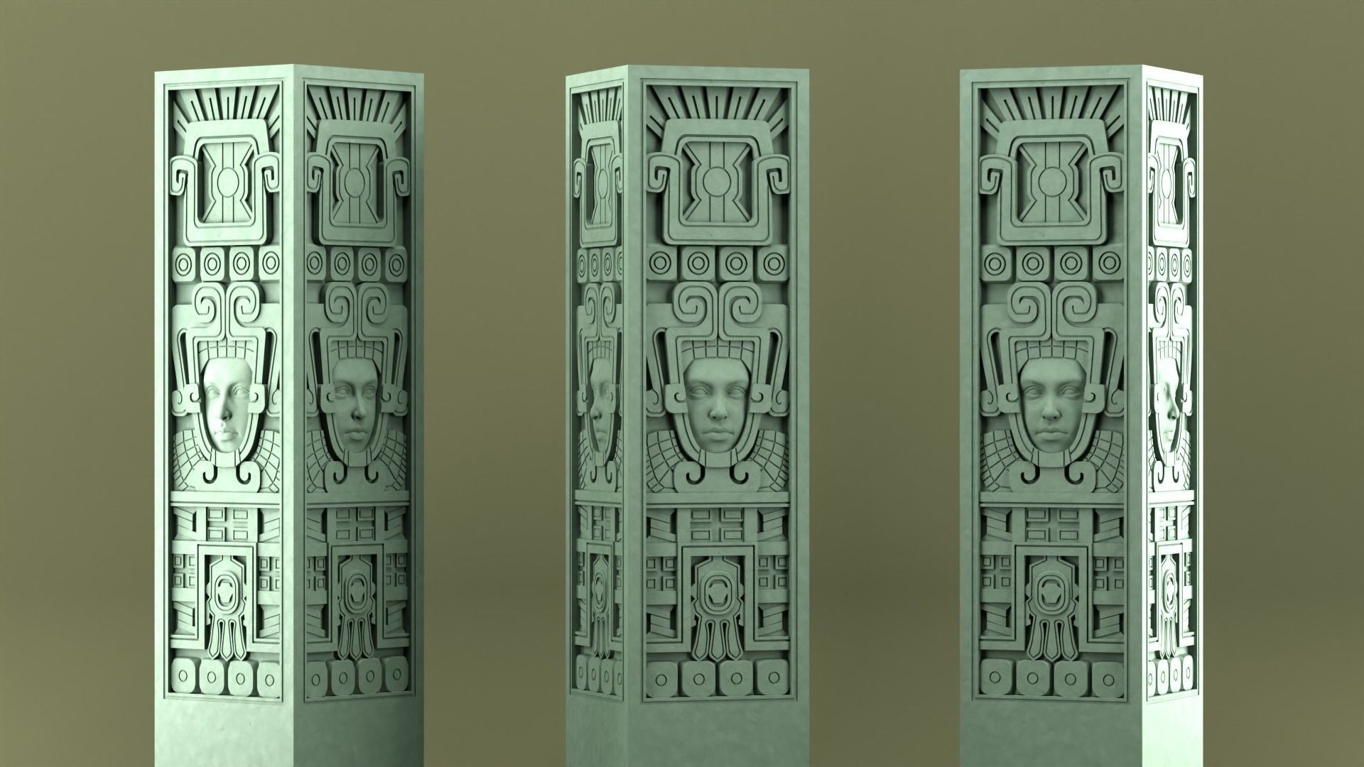 Decoration old pillar 3D print model_7