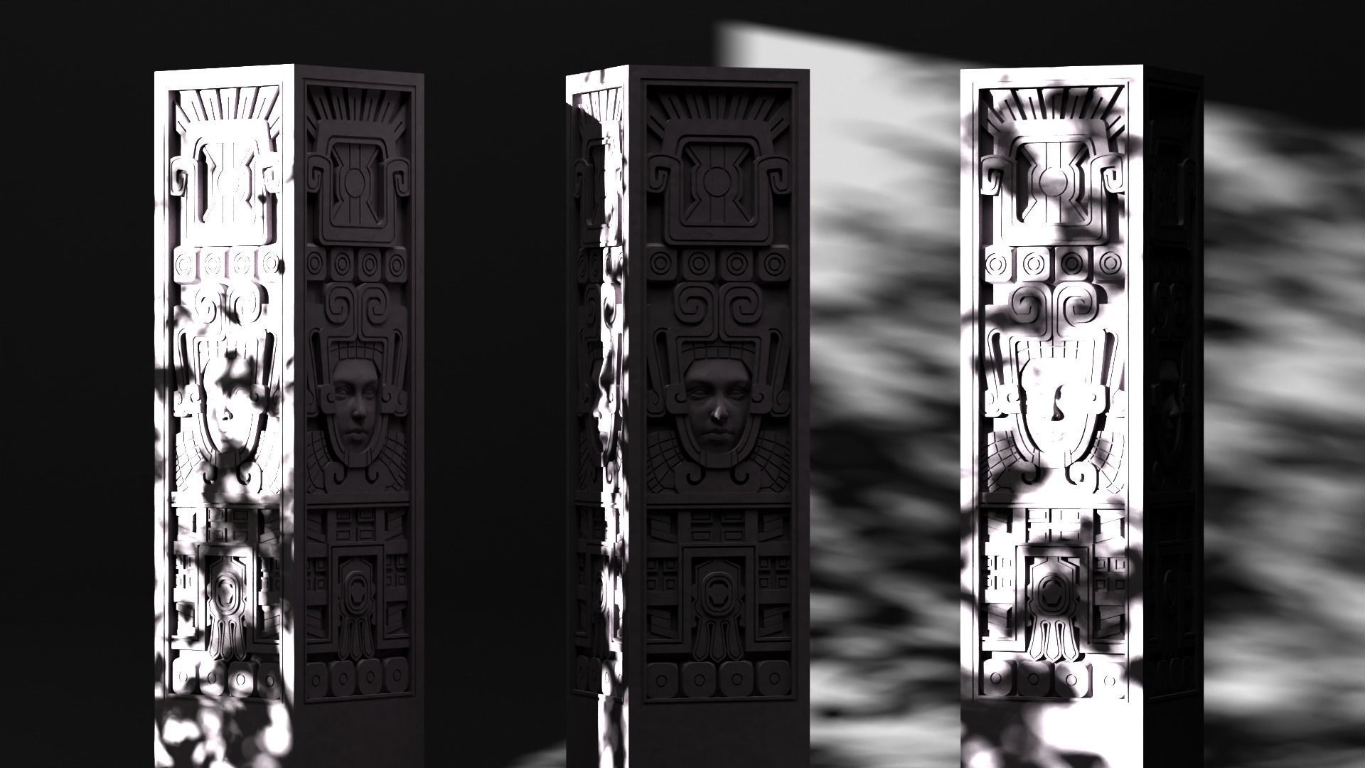 Decoration old pillar 3D print model_4