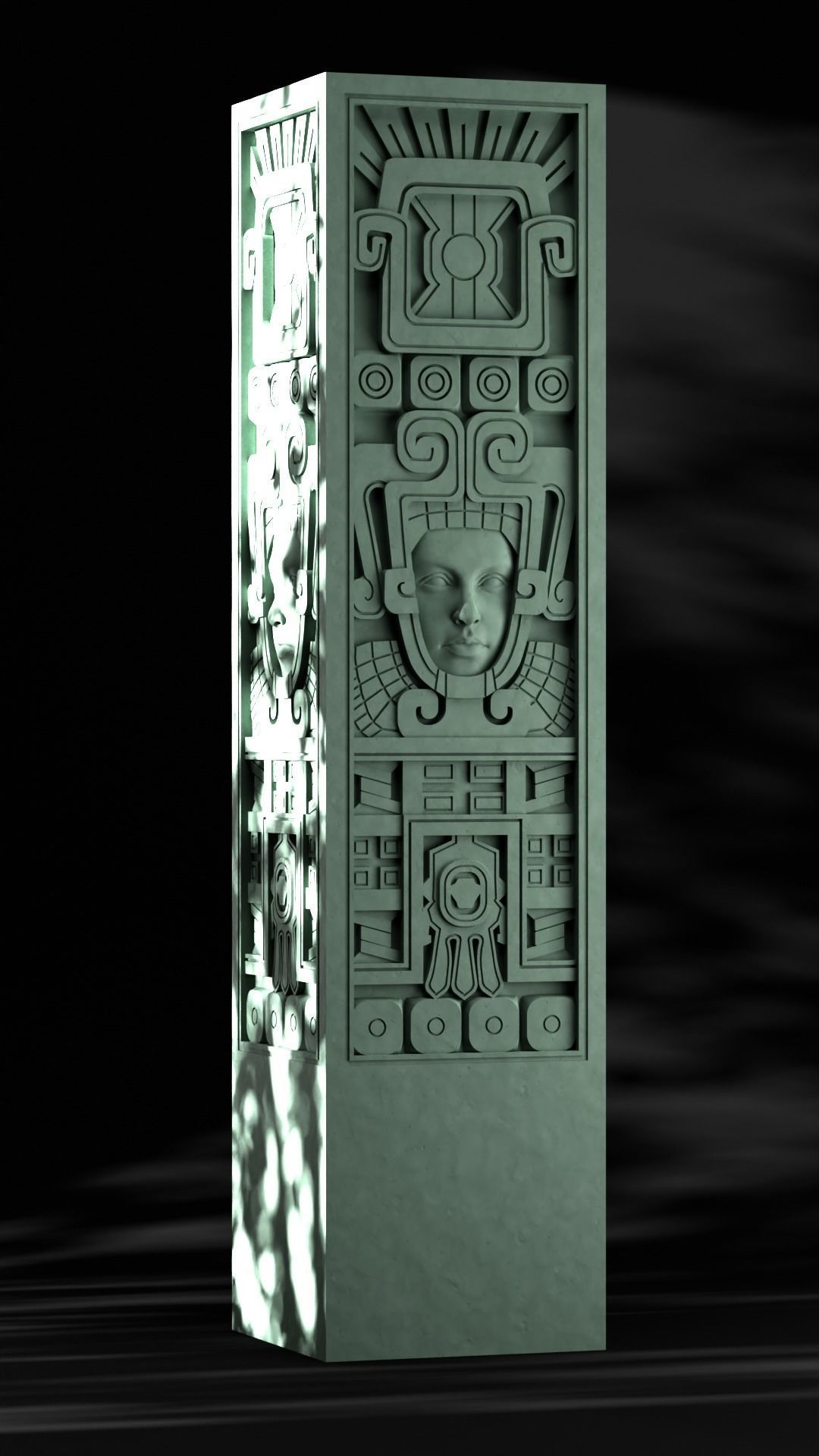 Decoration old pillar 3D print model_2