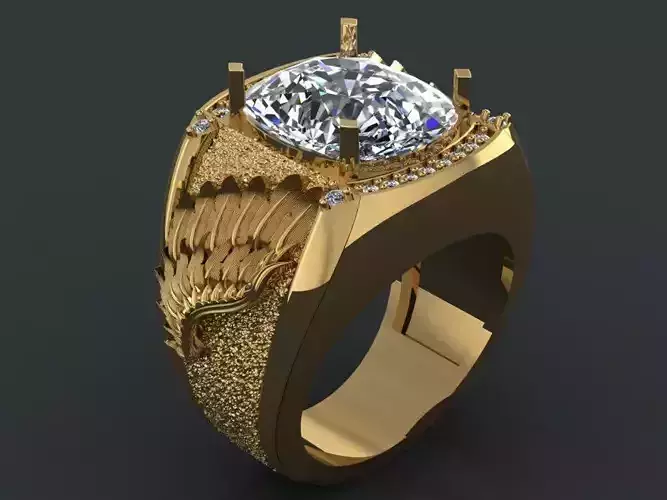 angel wing  men ring 