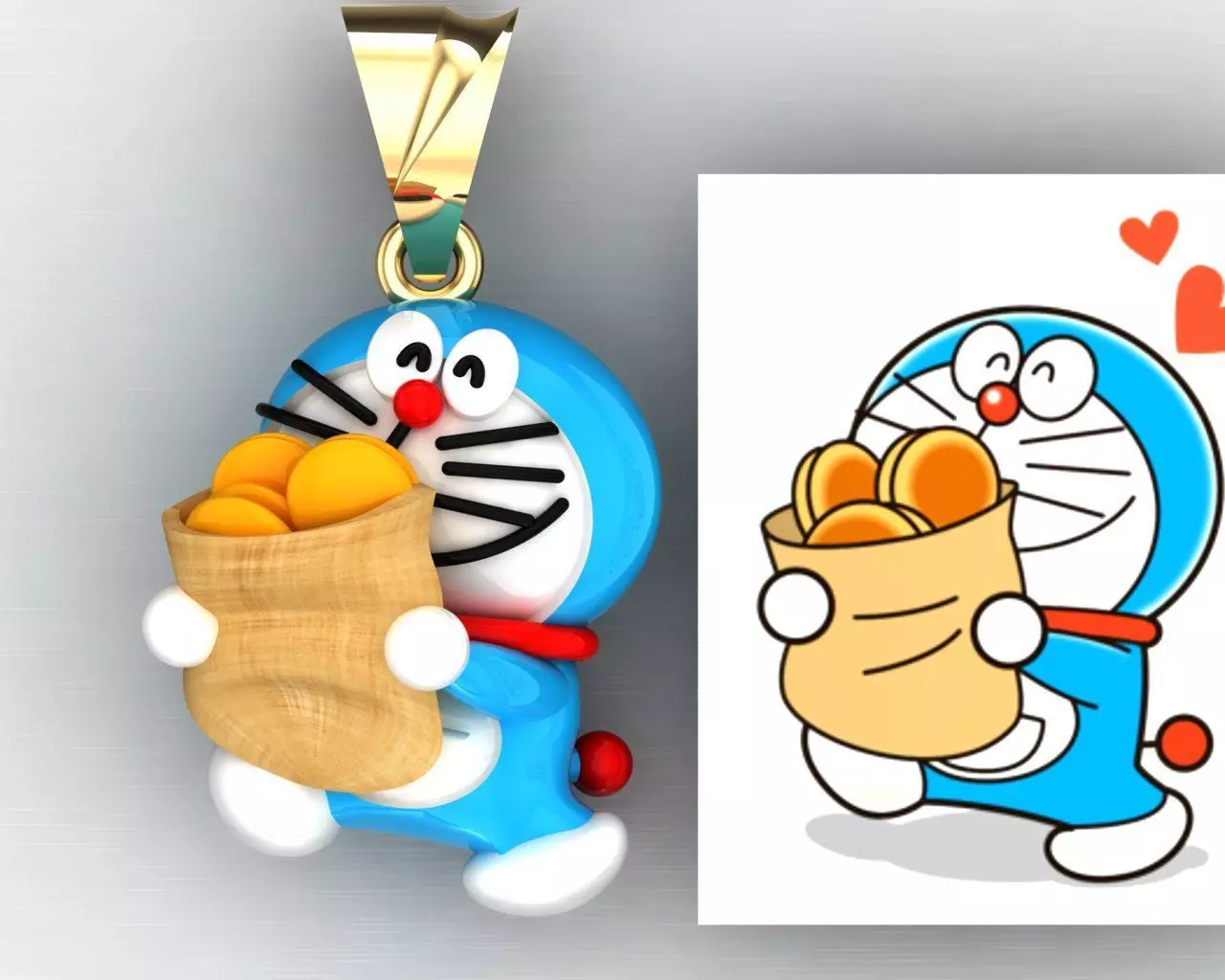 Doraemon Pendant 3D print model_0