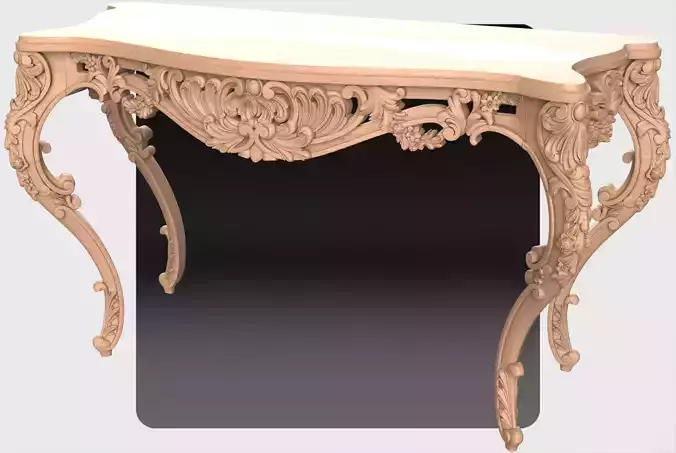 Carved console table 4 leg for CNC 01