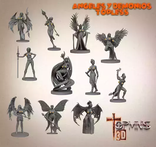 WARRIORS ANGELS DEMONS topless 3D print model