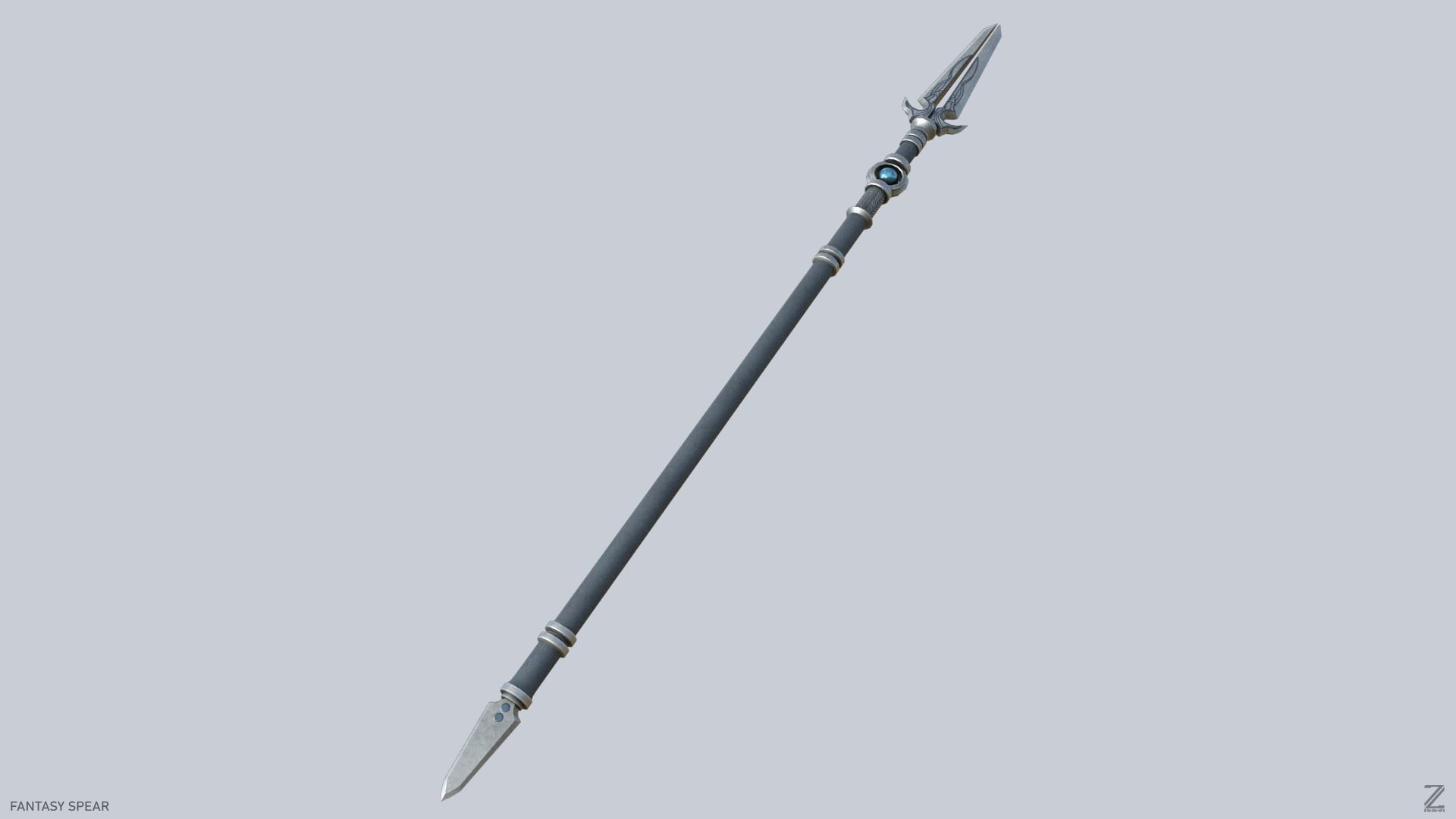 Fantasy spear Low-poly 3D model_8