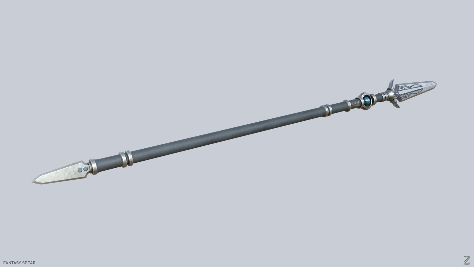 Fantasy spear Low-poly 3D model_9