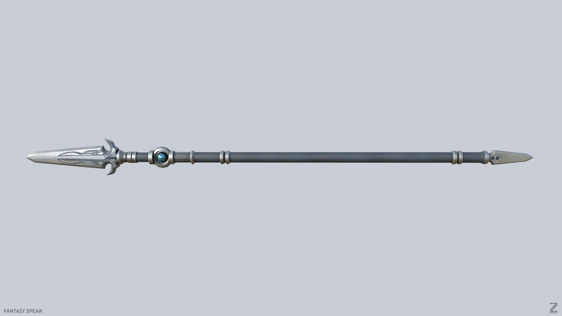 Fantasy spear Low-poly 3D model_7