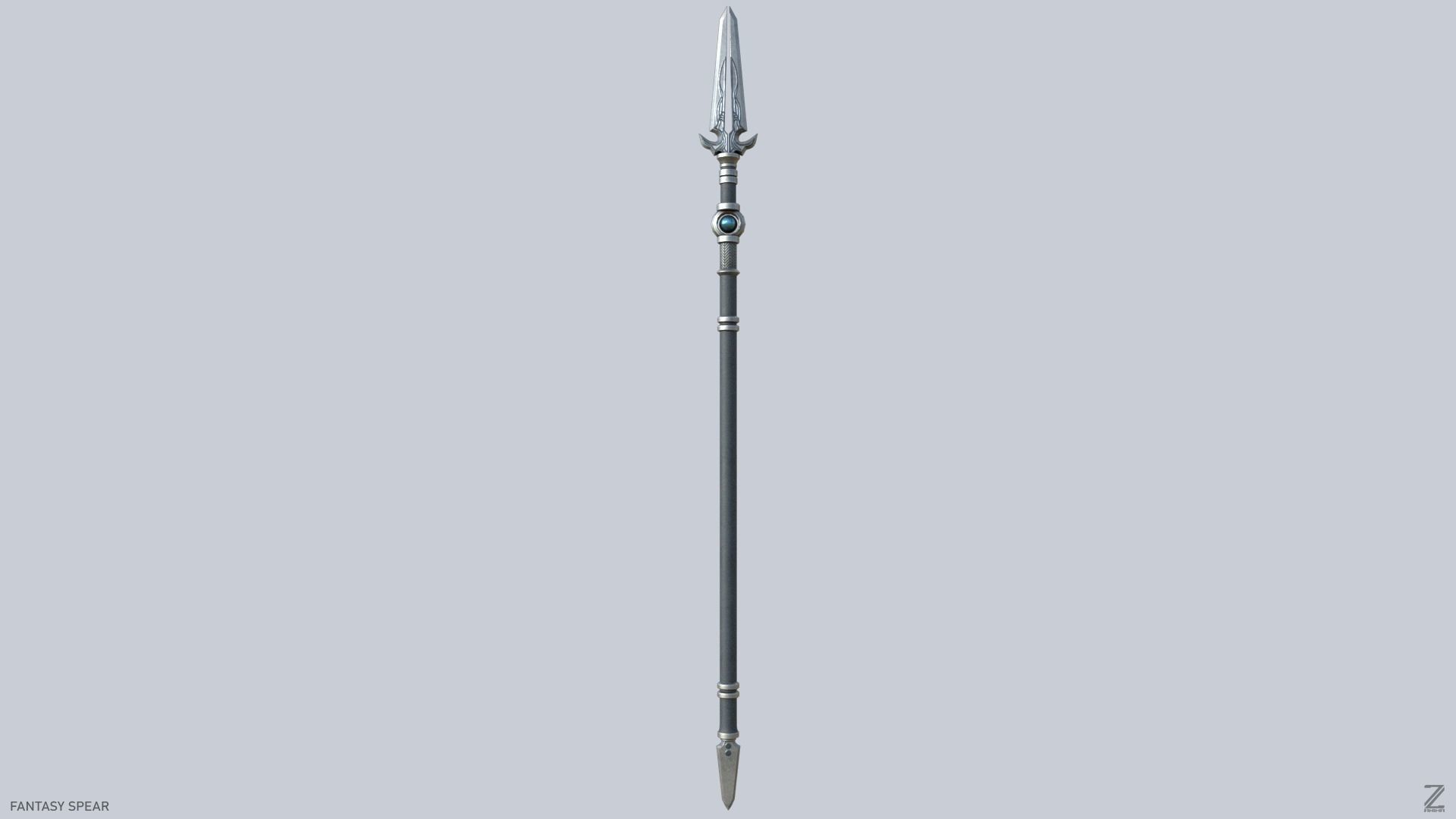 Fantasy spear Low-poly 3D model_4