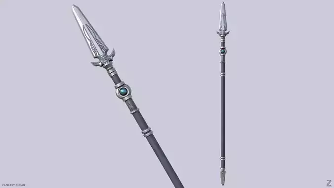 Fantasy spear Low-poly 3D model