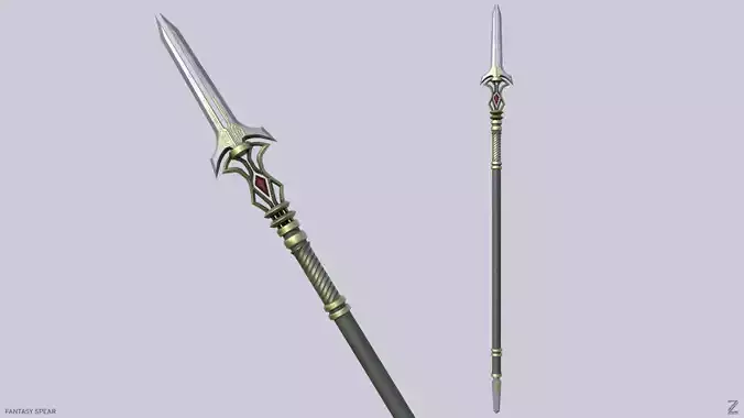 Fantasy spear Low-poly 3D model