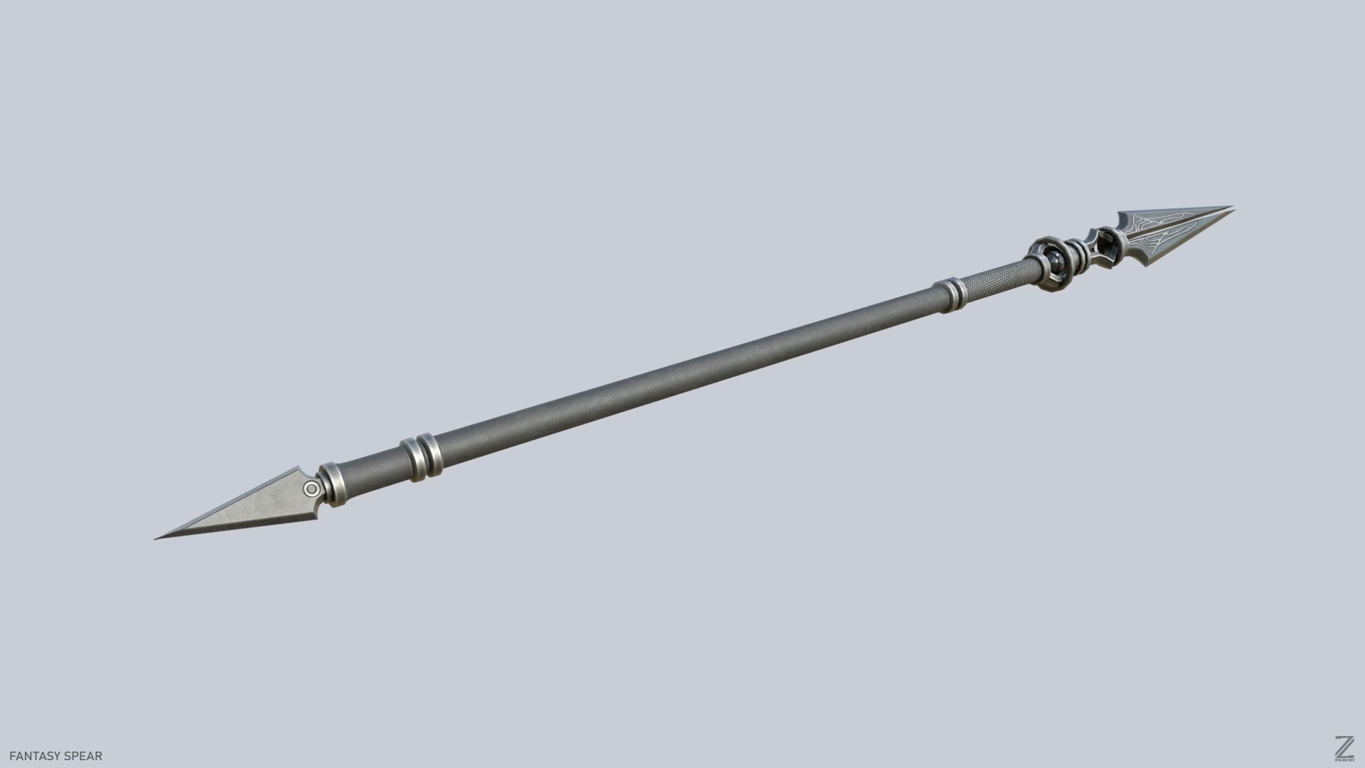 Fantasy spear Low-poly 3D model_9