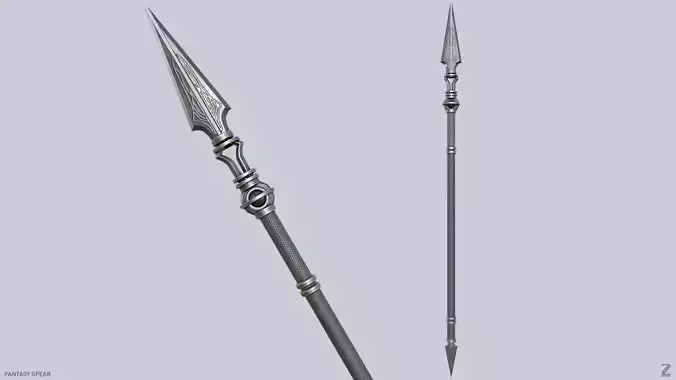 Fantasy spear Low-poly 3D model