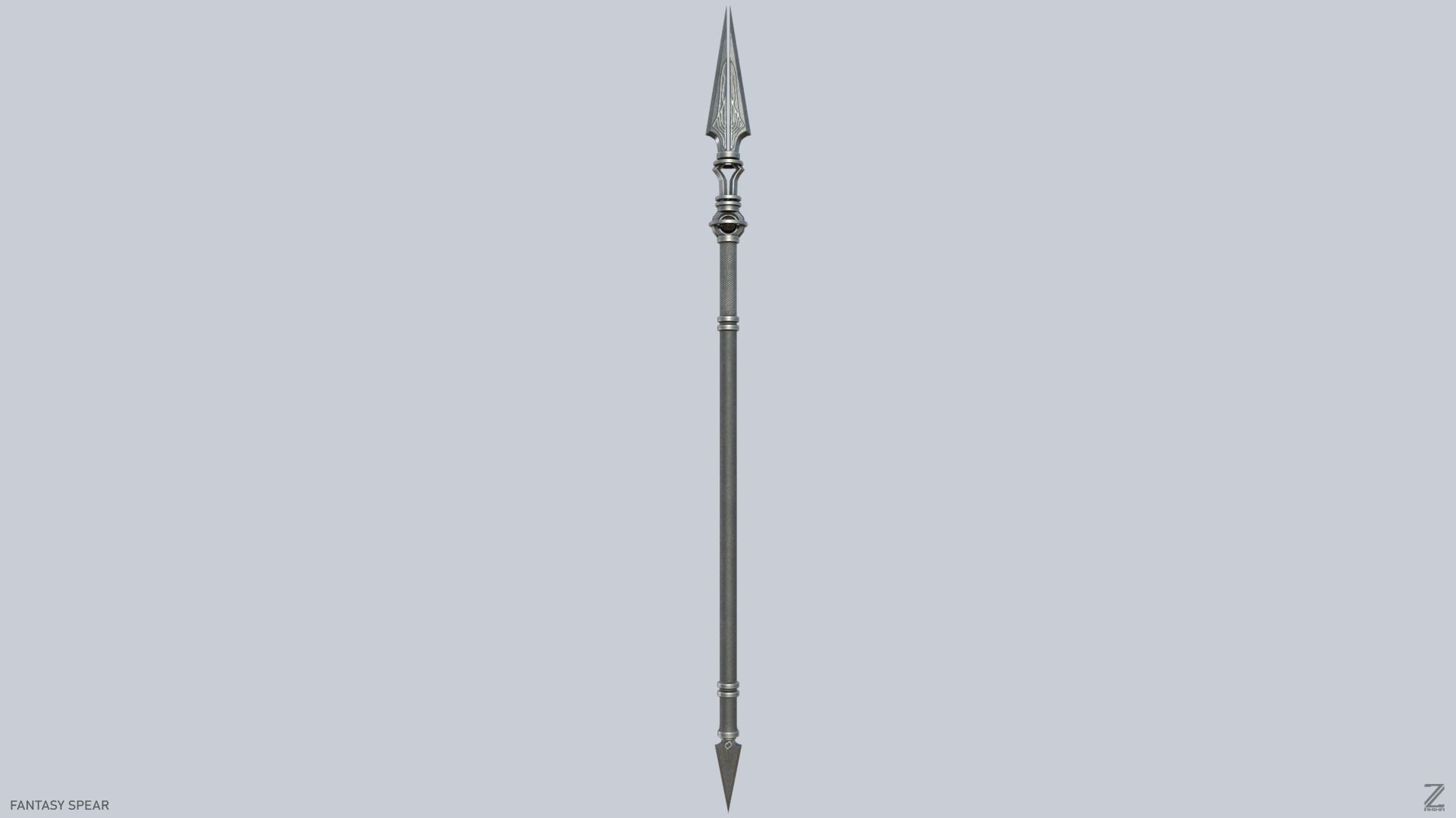 Fantasy spear Low-poly 3D model_4