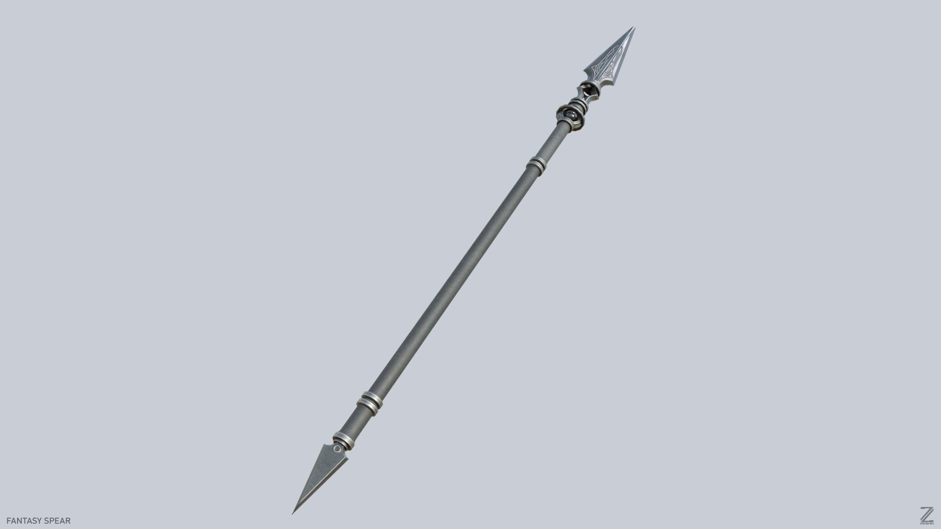 Fantasy spear Low-poly 3D model_8
