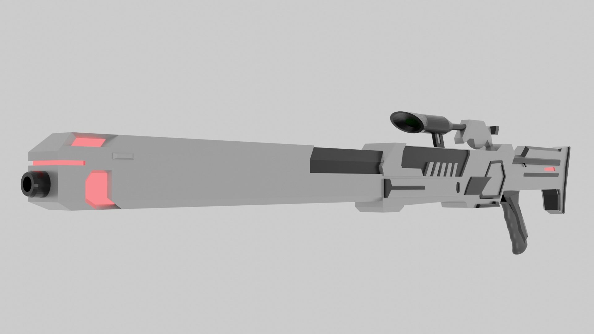SCI FI SHOTGUN Low-poly 3D model_2