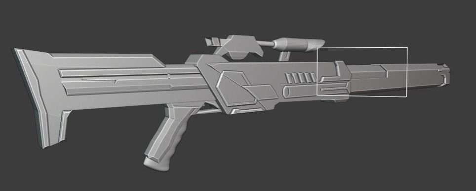 SCI FI SHOTGUN Low-poly 3D model_7