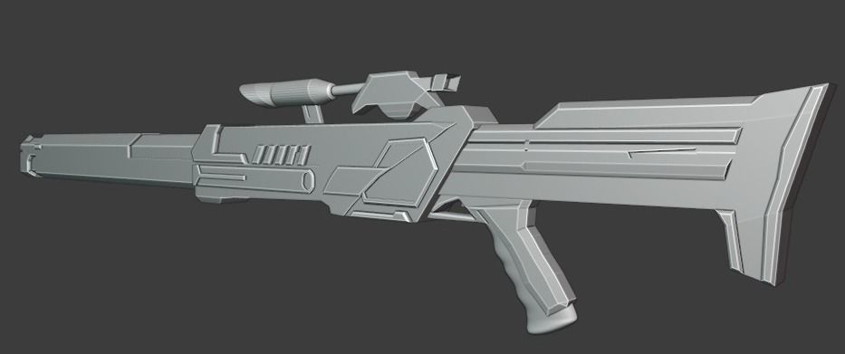 SCI FI SHOTGUN Low-poly 3D model_4